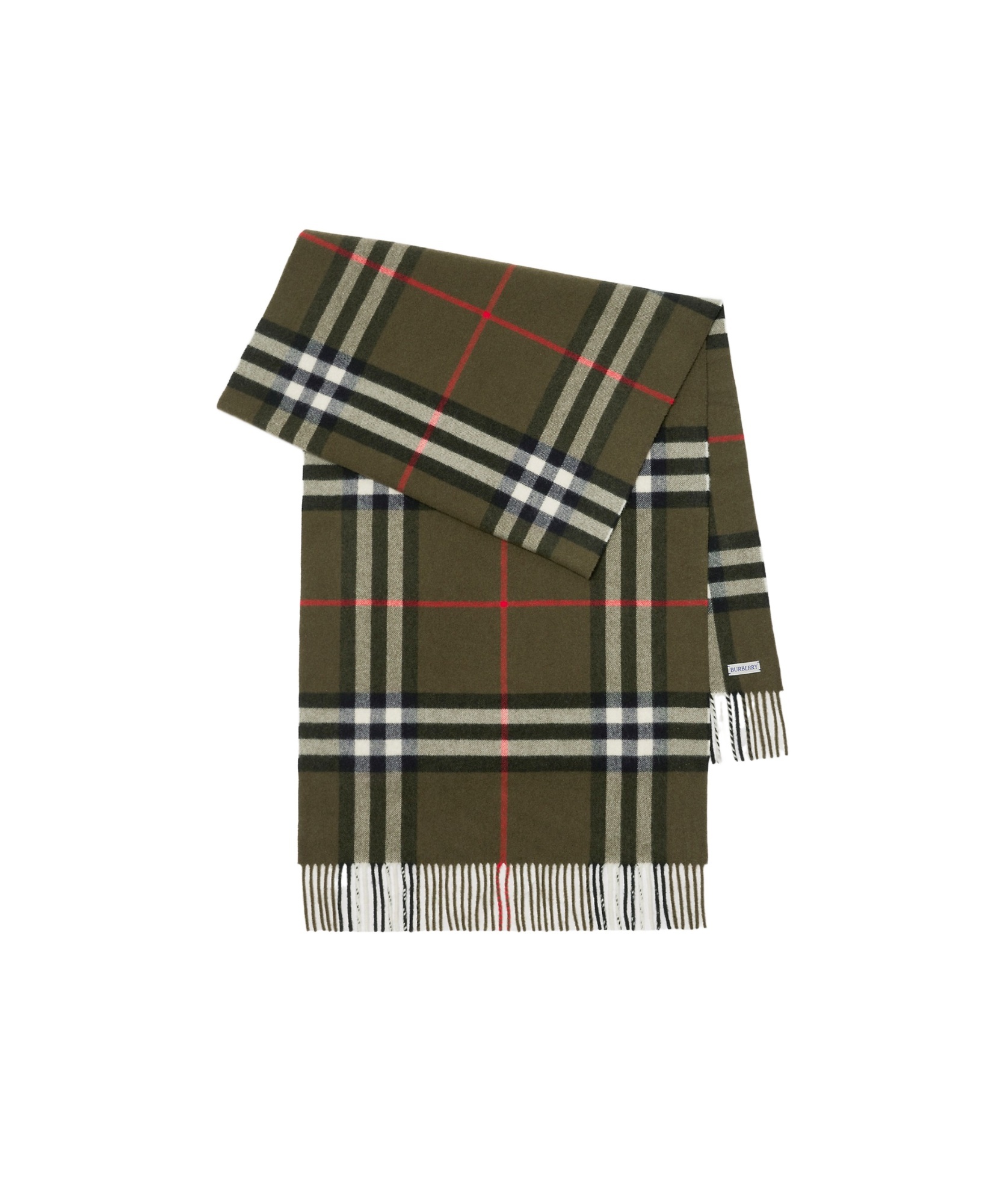 Burberry Check-print Fringed Cashmere Scarf In Brown