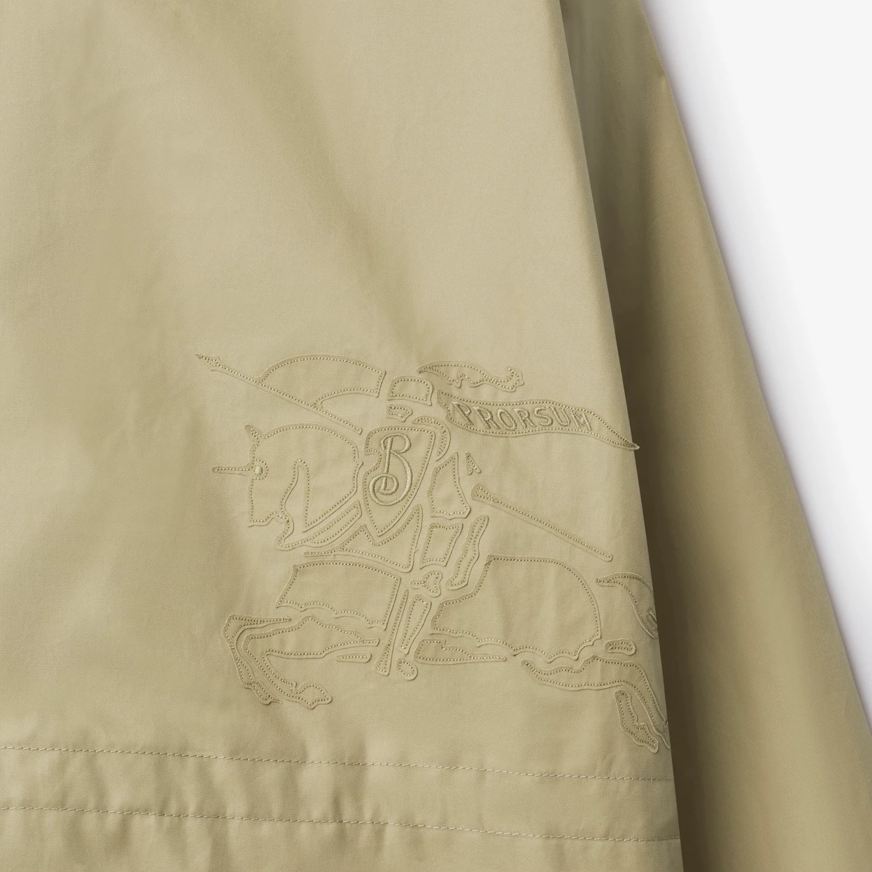 Burberry Gabardine Jacket With High Collar And Pockets In Nude