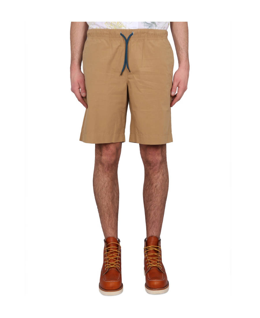 Ps By Paul Smith Ps Paul Smith Logo Patch Drawstring Deck Shorts In Nude