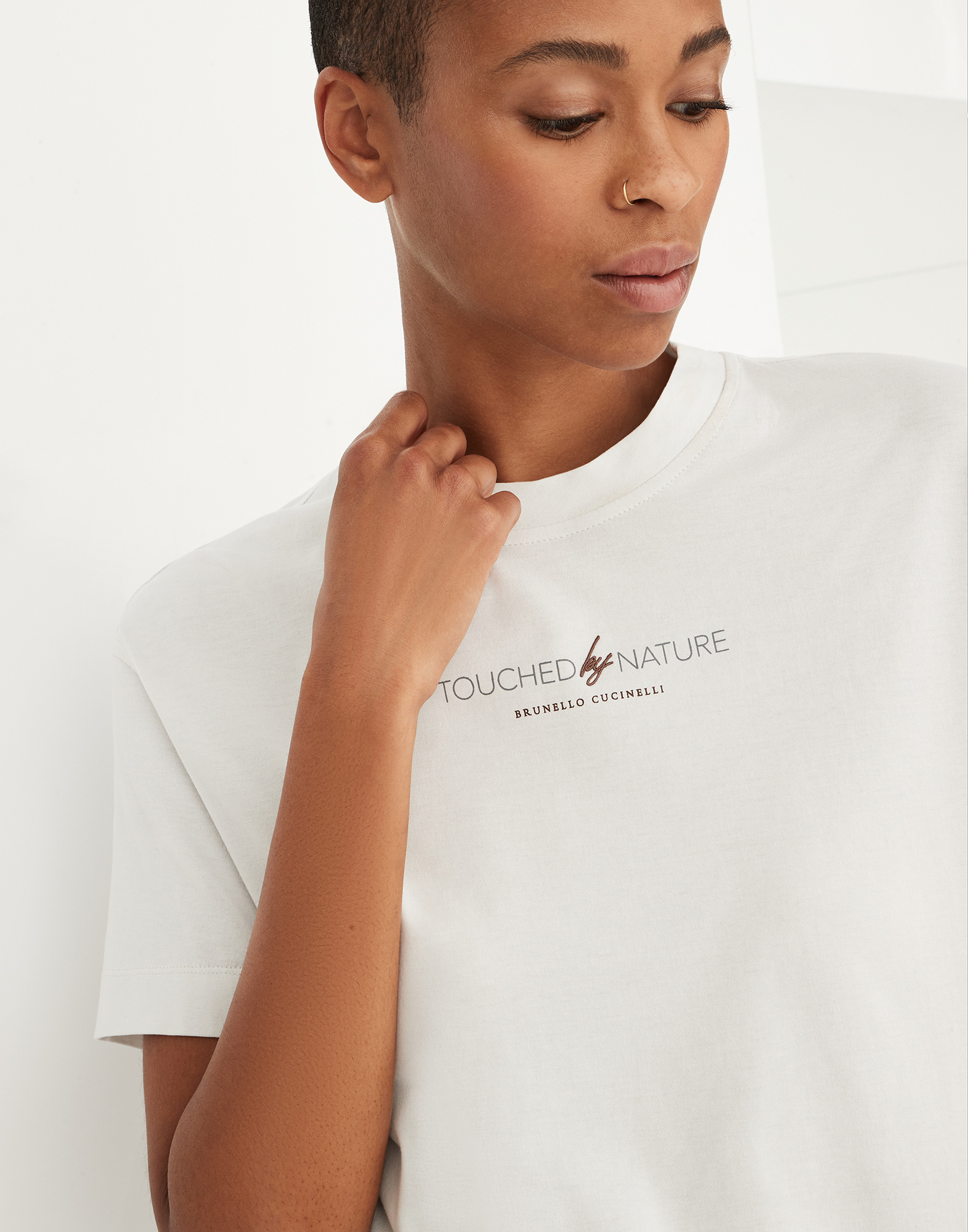 Brunello Cucinelli Logo-print Cotton T-shirt In White