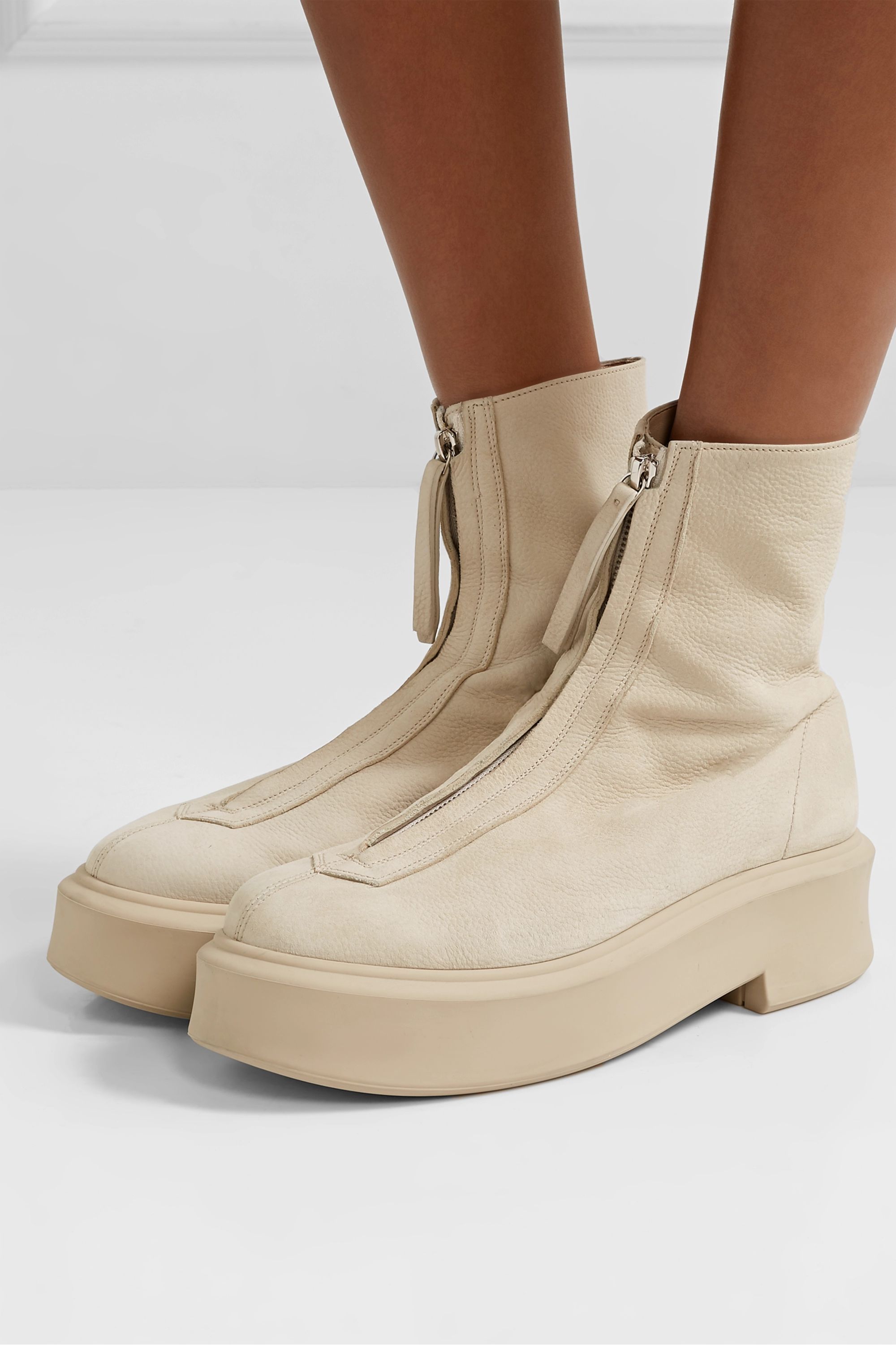 Shop The Row Platform Ankle Boots In Nude