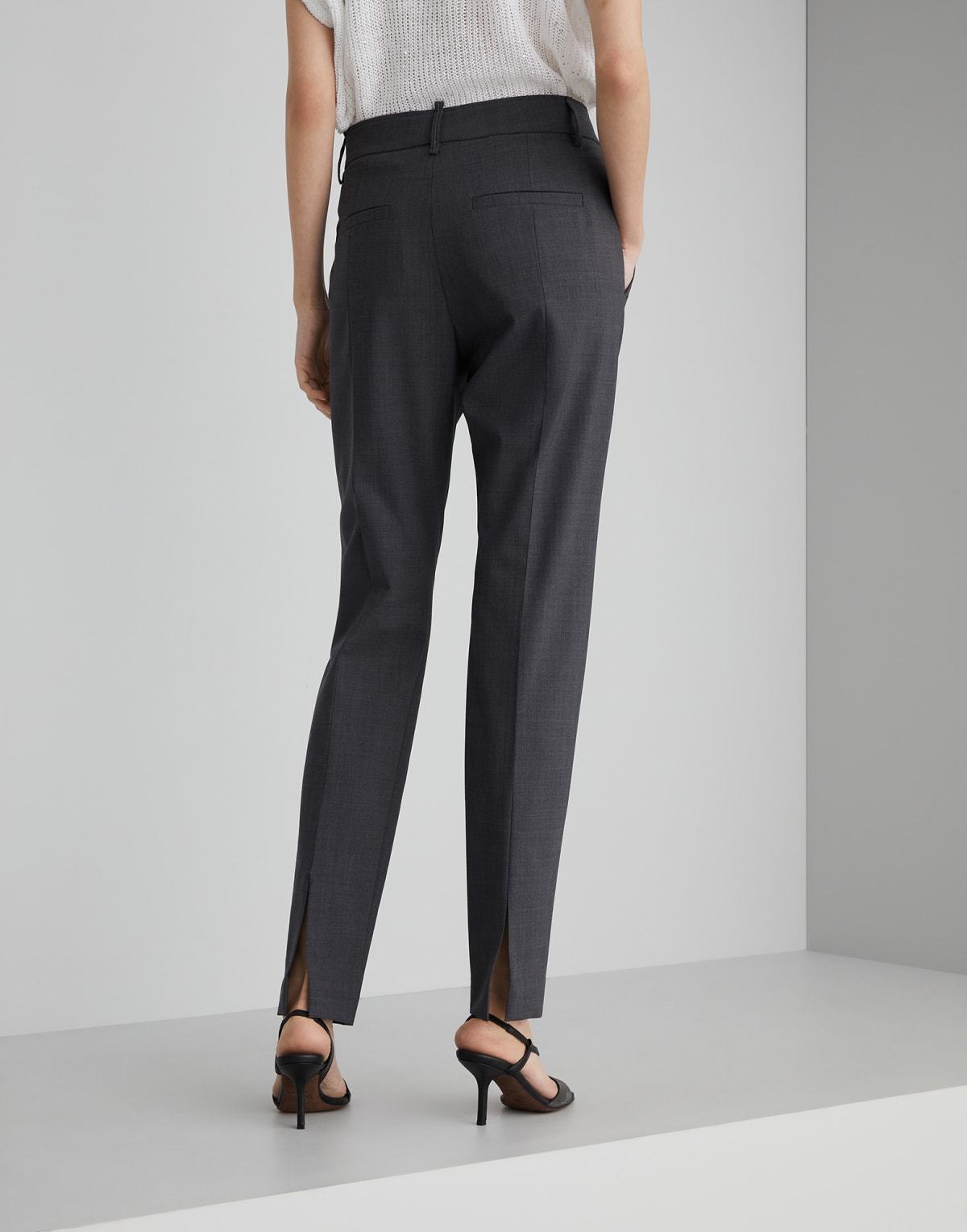 Brunello Cucinelli High-waist Tapered-leg Trousers In Black