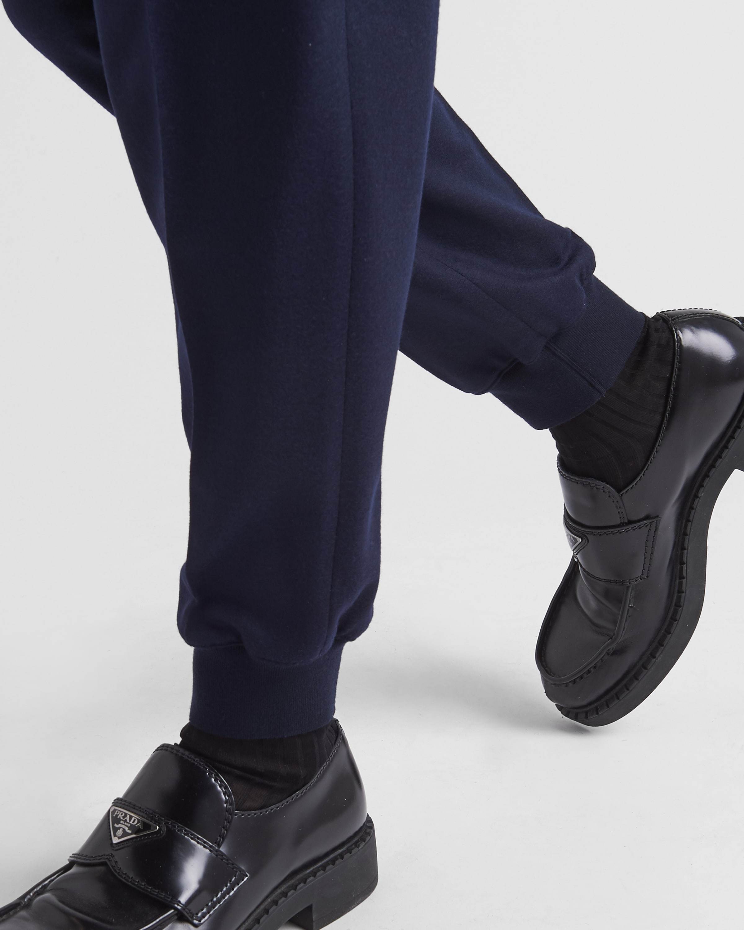 Prada Wool Track Pants In Navy Blue