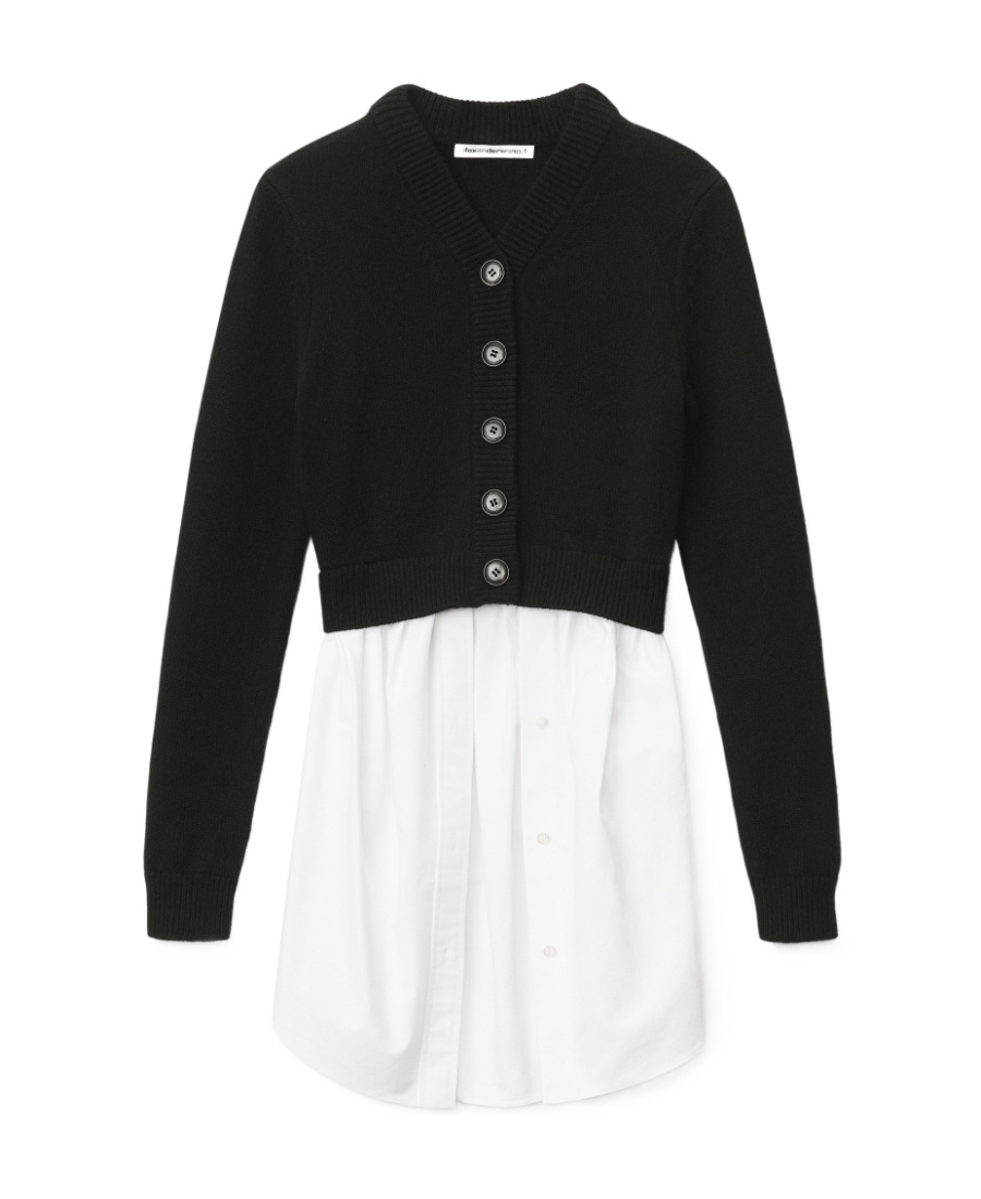 Alexander Wang T Layered-look Jumper Shirt In Black