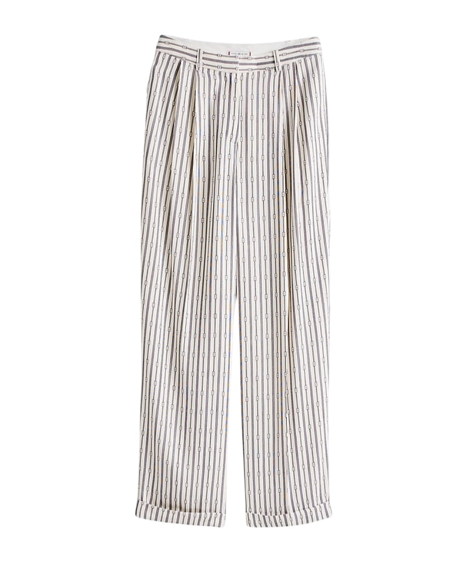 Tommy Hilfiger Straight Striped Pants In White