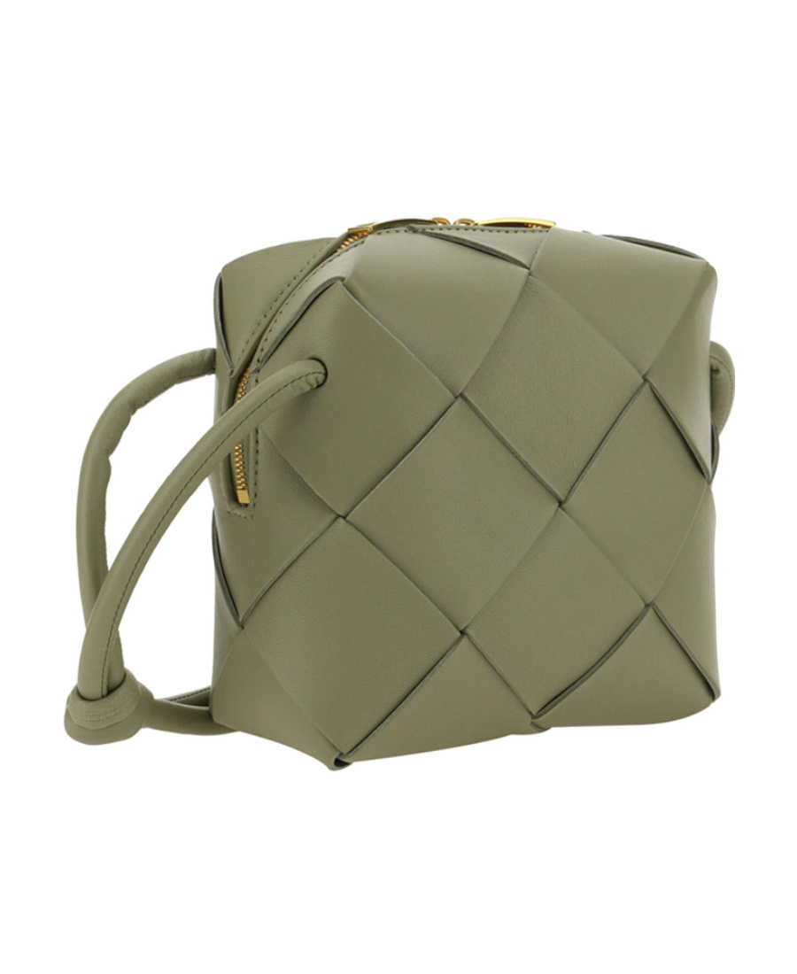 Bottega Veneta Loop Leather Cross Body Bag In Green