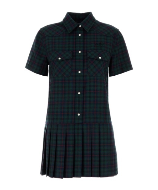 Miu Miu Short Sleeve Dress In Black