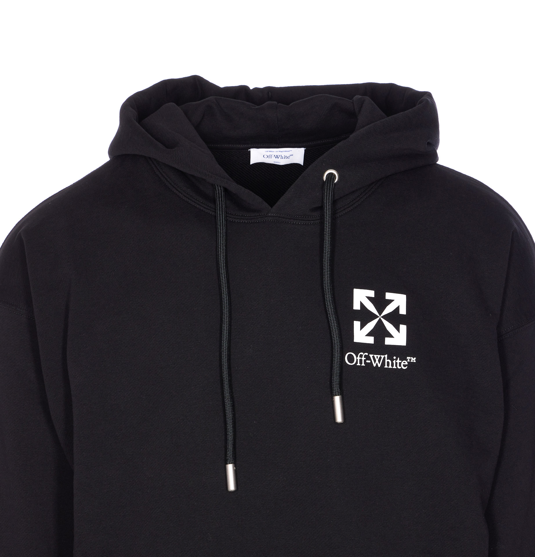 Off-white Skate Hoodie With Drawstring And Kangaroo Pocket In Black