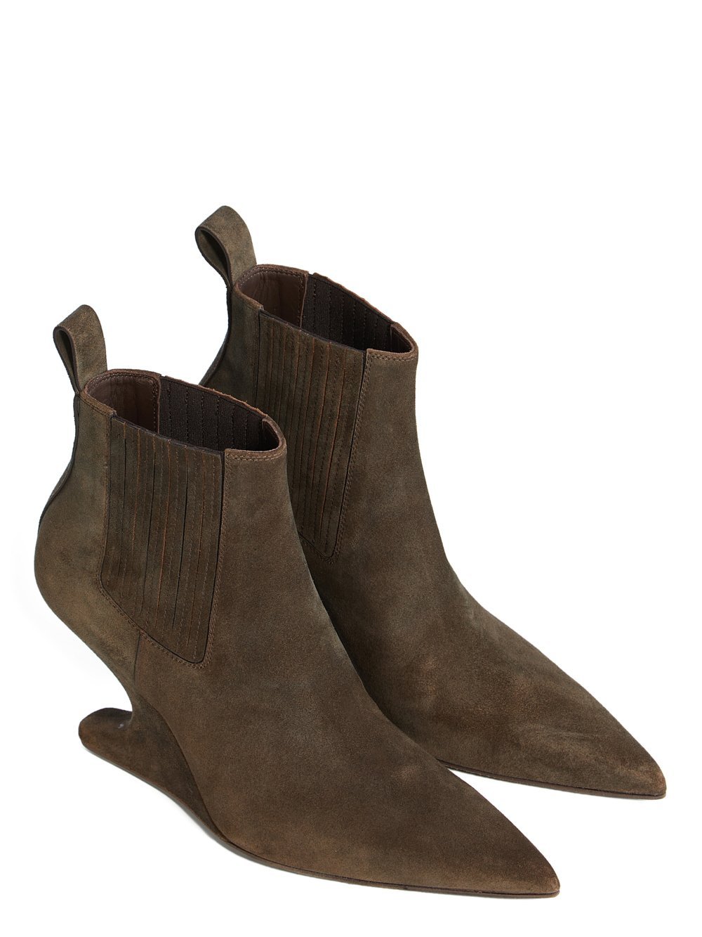 Rick Owens 80mm Sharp Ankle Boots In Brown