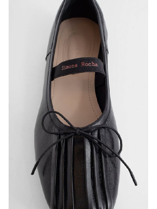 Shop Simone Rocha Pleated Ballet Shoes In Black