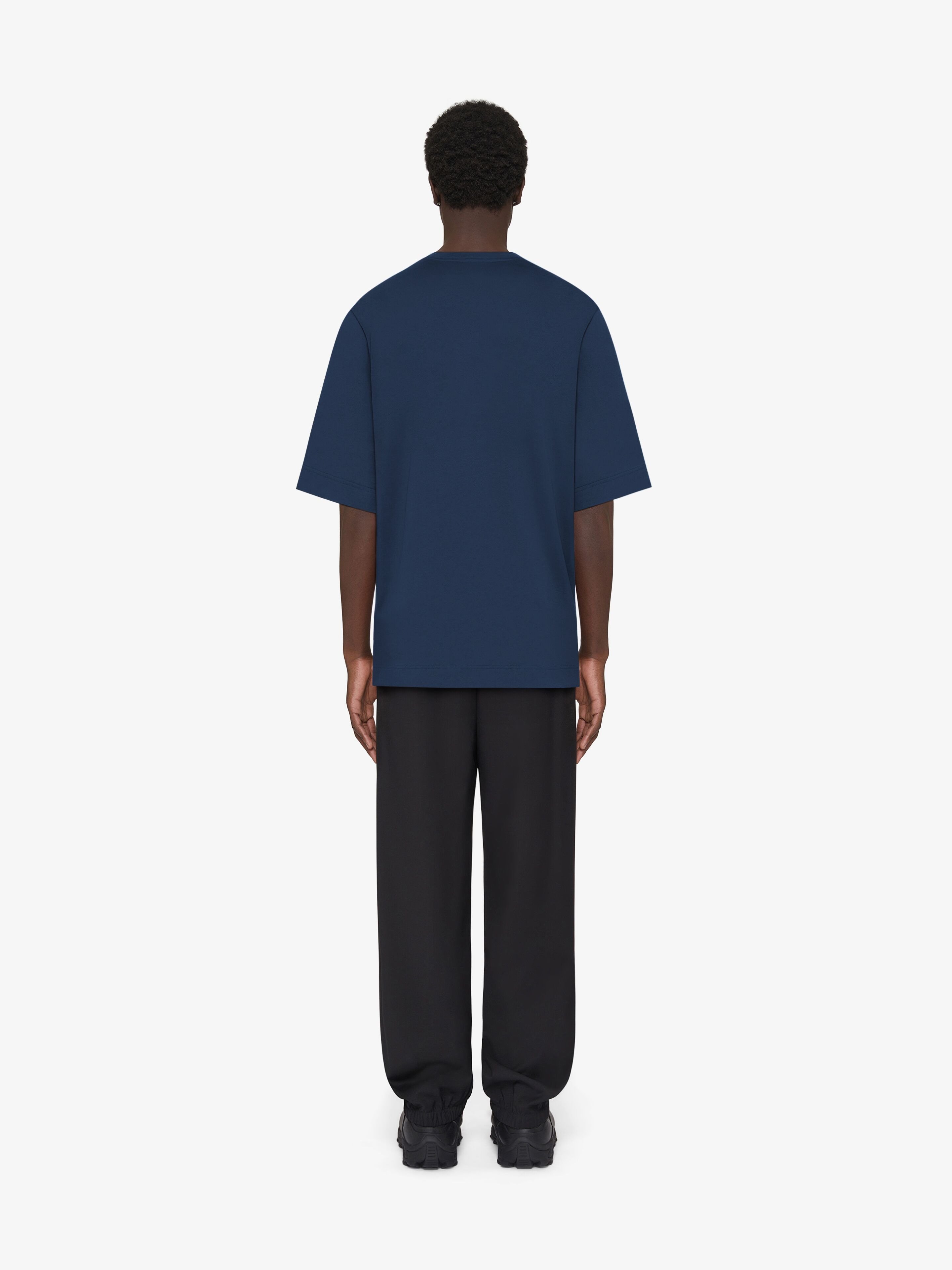 Givenchy New Studio Fit Oversize Logo Graphic T-shirt In Blue