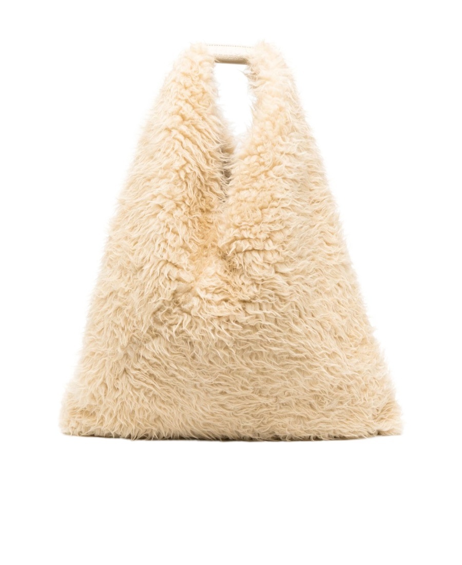 Mm6 Maison Margiela Japanese Faux-fur Shoulder Bag In Nude