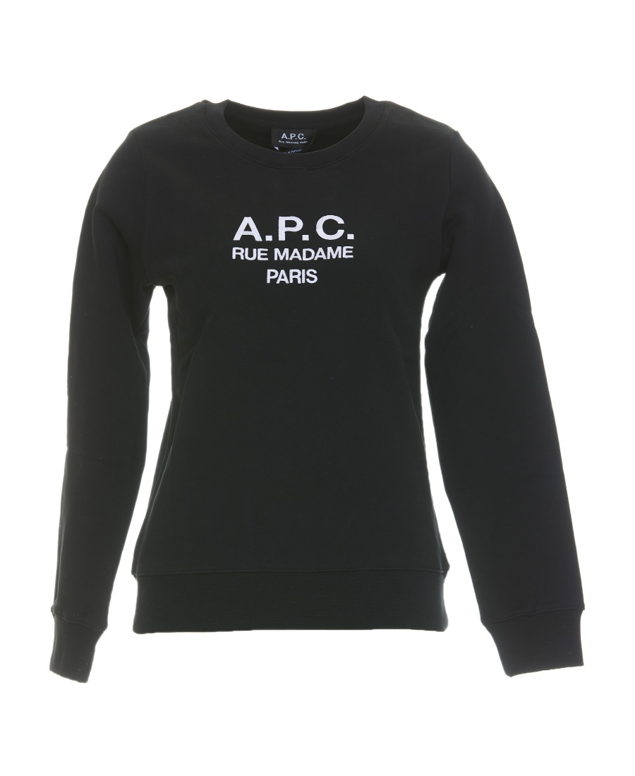 Apc Tina Logo-embroidered Cotton Sweatshirt In Black