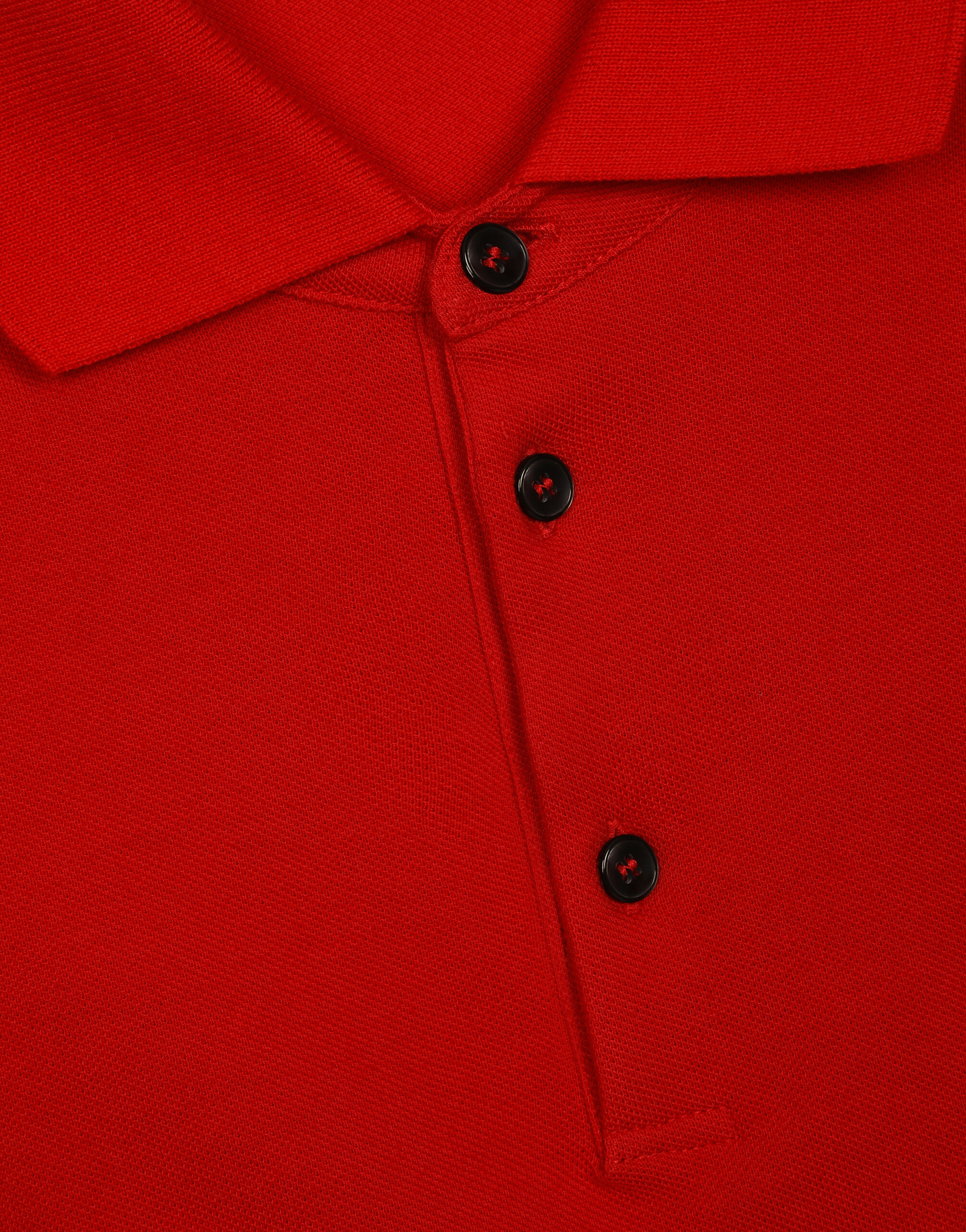Dolce & Gabbana Polo Piquet Di Cotone Con Placca Logata In Red
