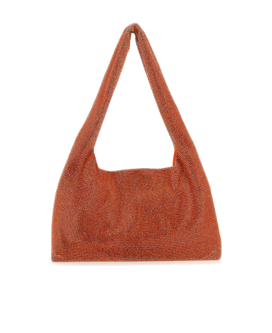 Kara Rhinestone-embellished Triangular Shoulder Bag In Red