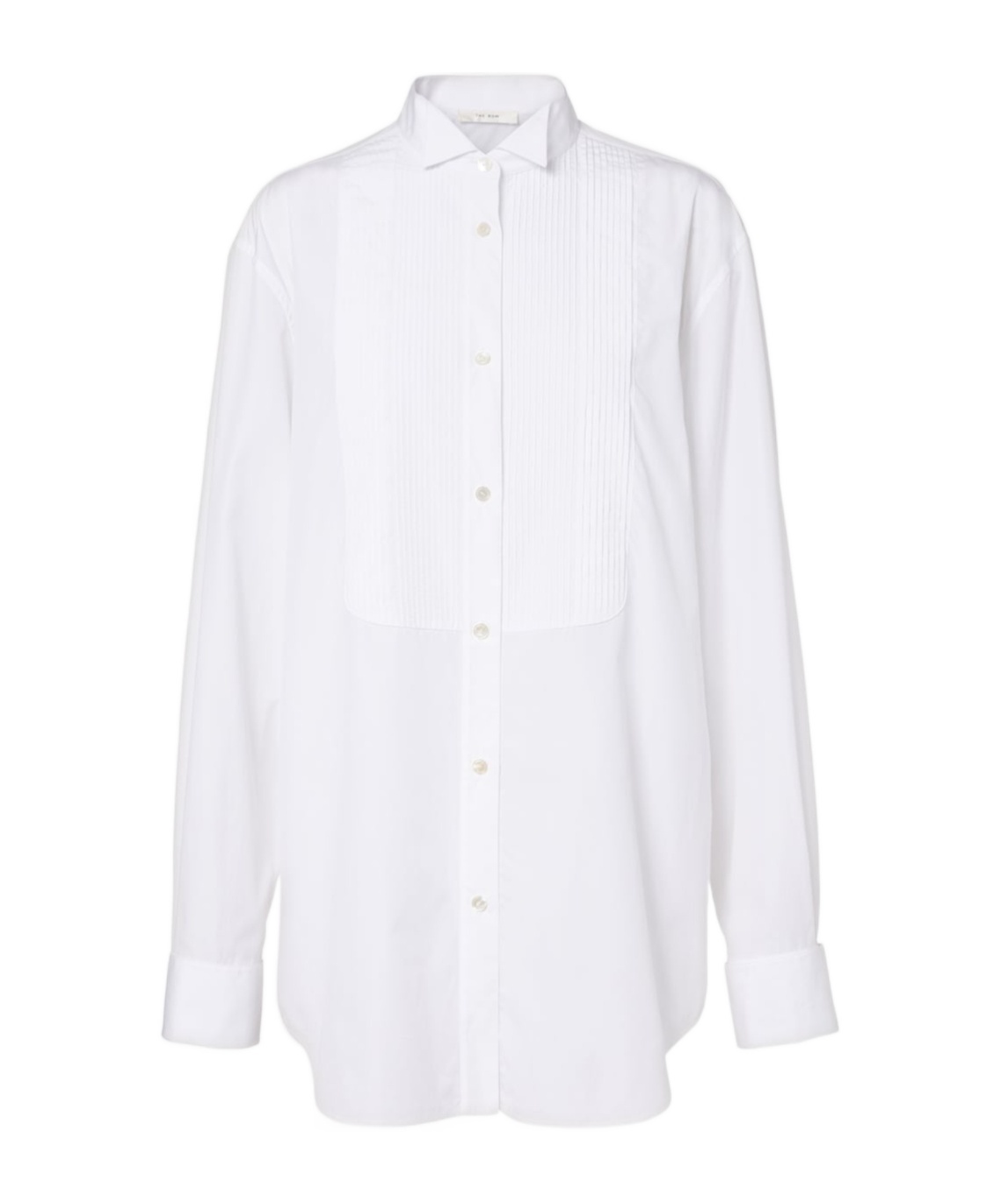 The Row Erelia Tuxedo Cotton Poplin Shirt In White