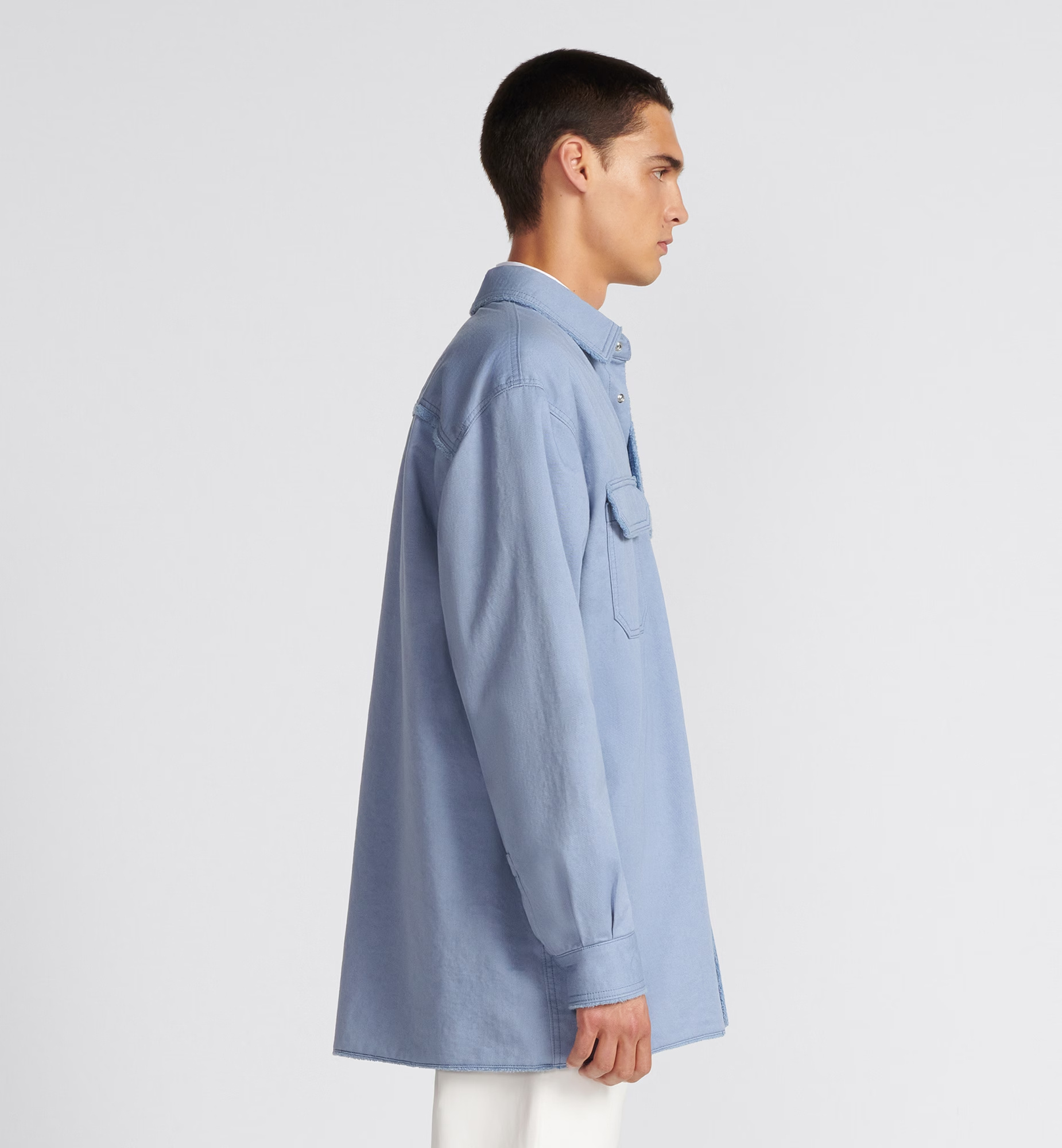 Dior Logo Jacket Shirt In Blue