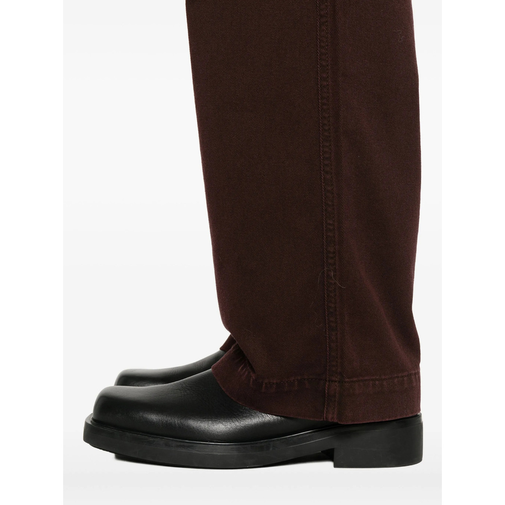 Emporio Armani Wide Leg Trousers With Side And Back Pockets In Brown
