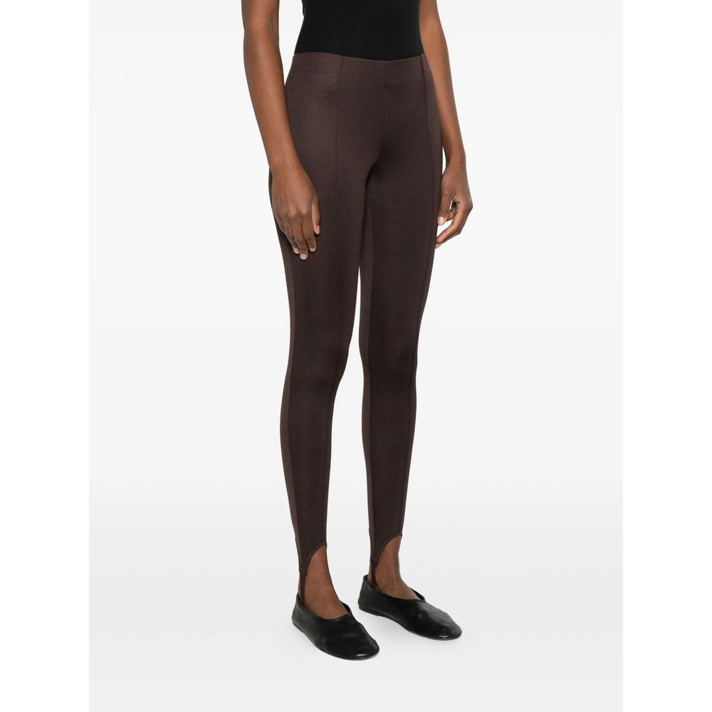 The Frankie Shop Elastic Waist Leggings In Brown