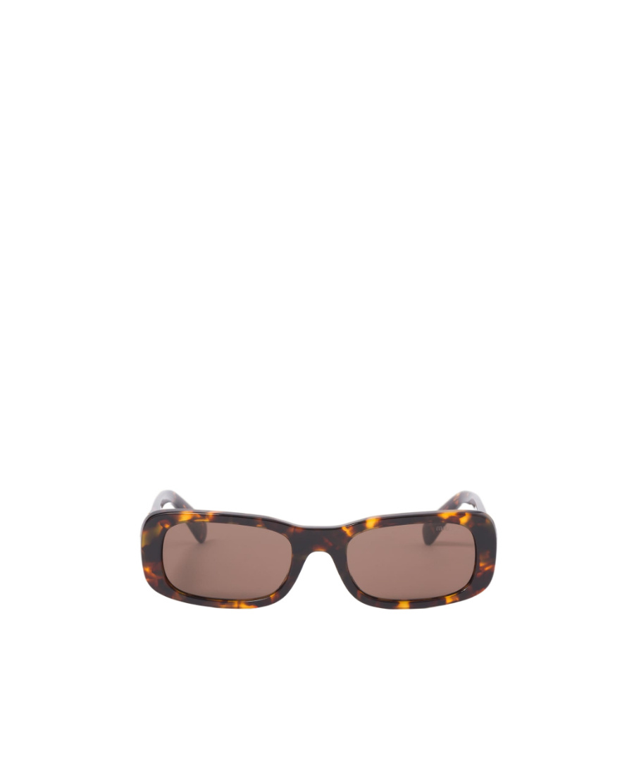 Miu Miu Mirror Leg Logo Sunglasses In Brown