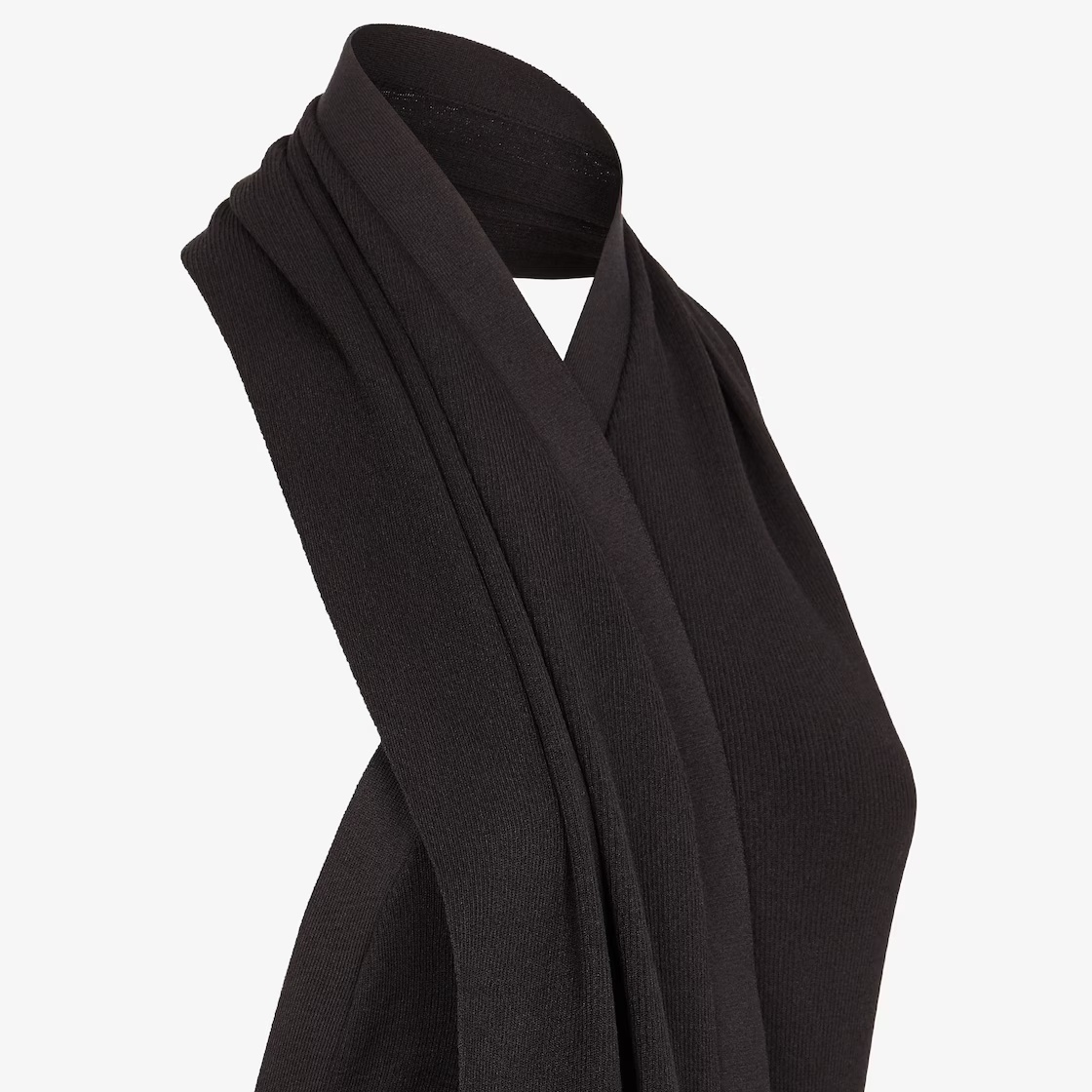 Fendi Halter Neckline Cotton Blend Dress In Black