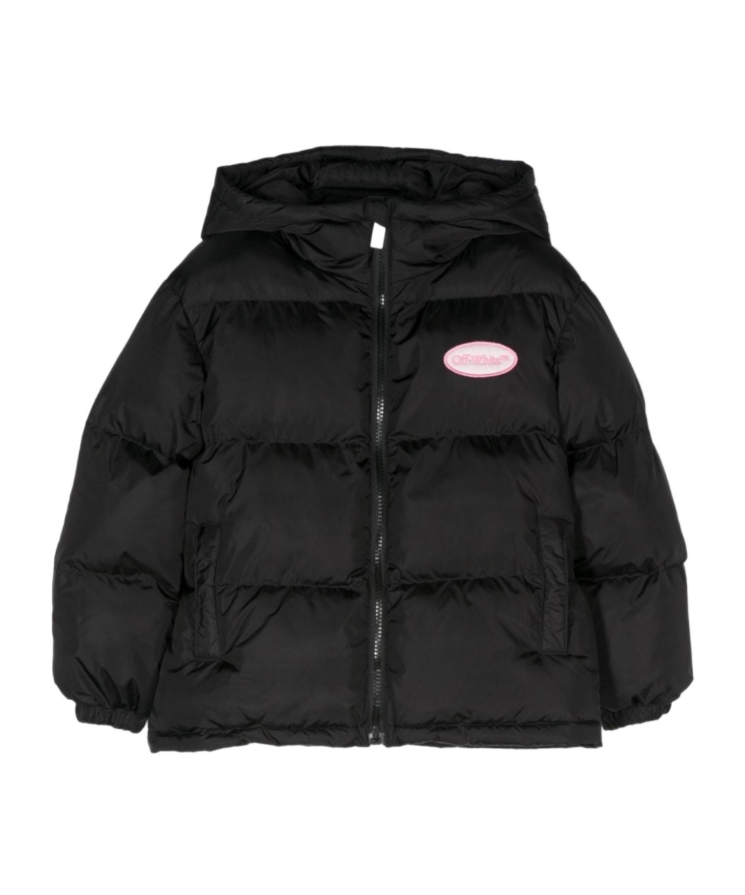 Off-white Logo-patch Padded Jacket In Black