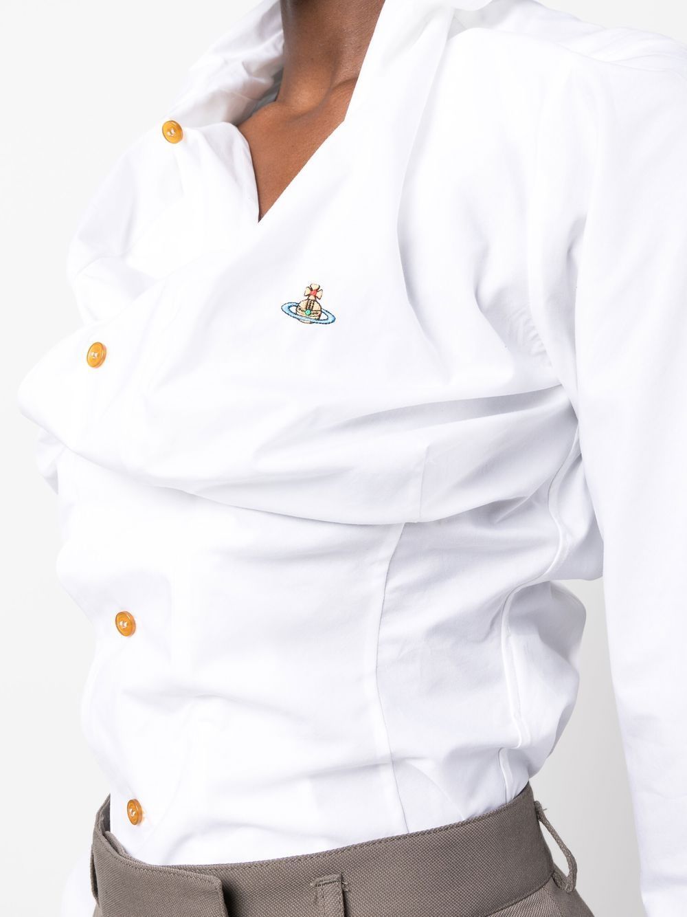 Vivienne Westwood Deconstructed Button-up Shirt In White