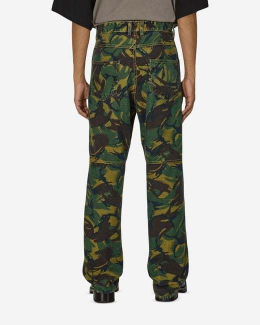 Martine Rose Reversible Camo Jeans In Blue