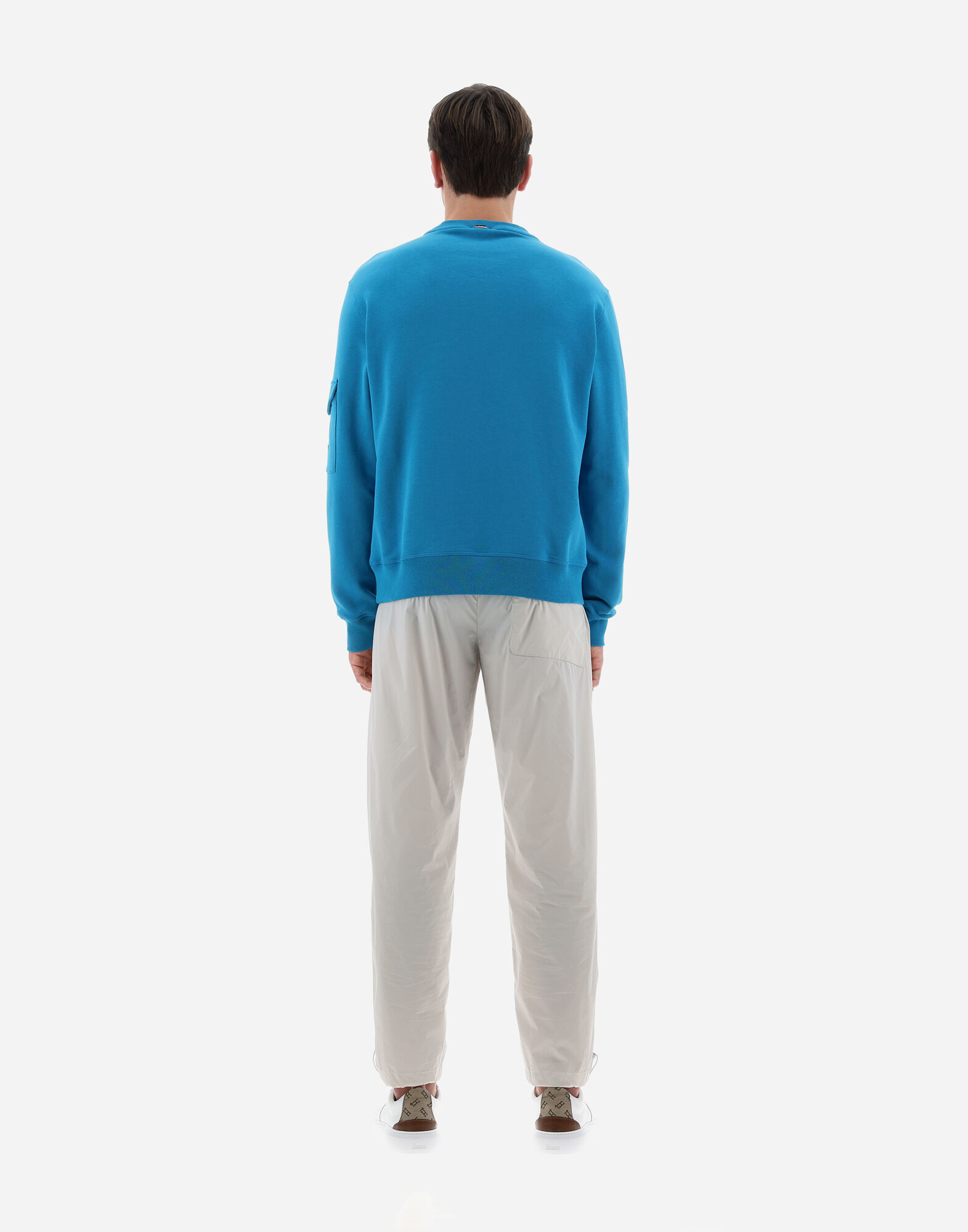 Herno Flap-pocket Detailed Crewneck Sweatshirt In Black