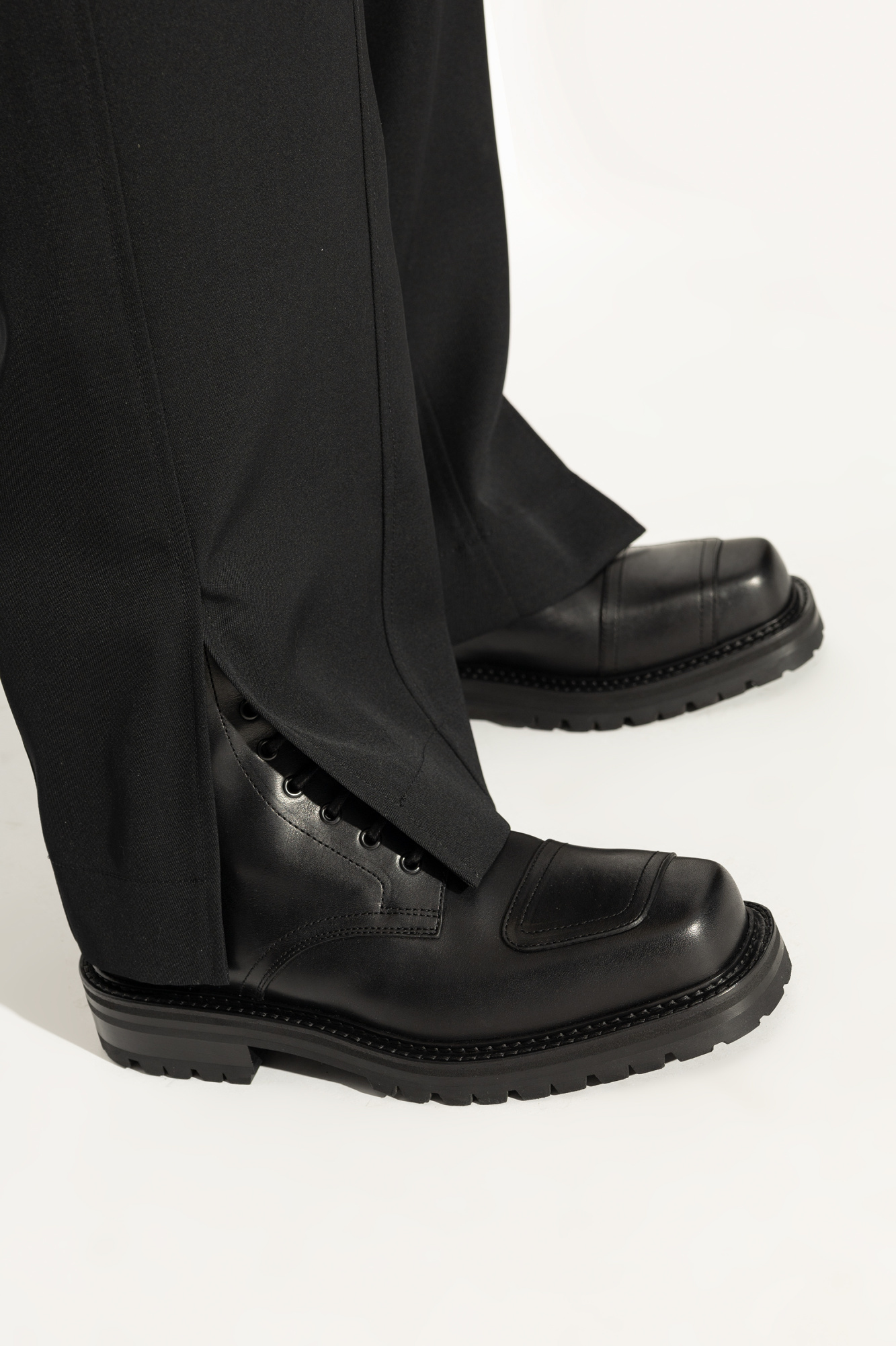 Dries Van Noten Laced Boots In Black