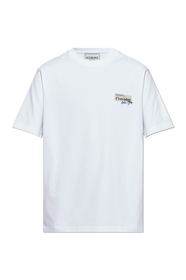 Iceberg Open-necked Black Shirt In White