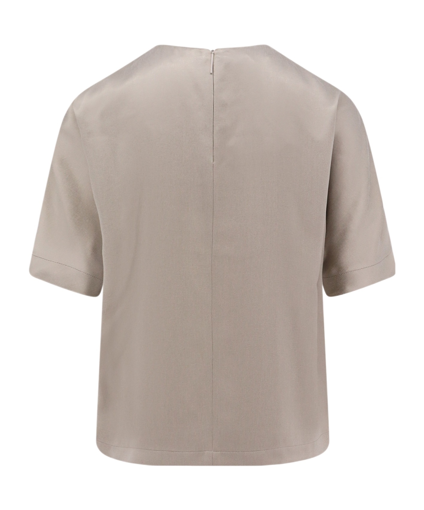 Giorgio Armani Eco-viscose And Cupro Top In Nude