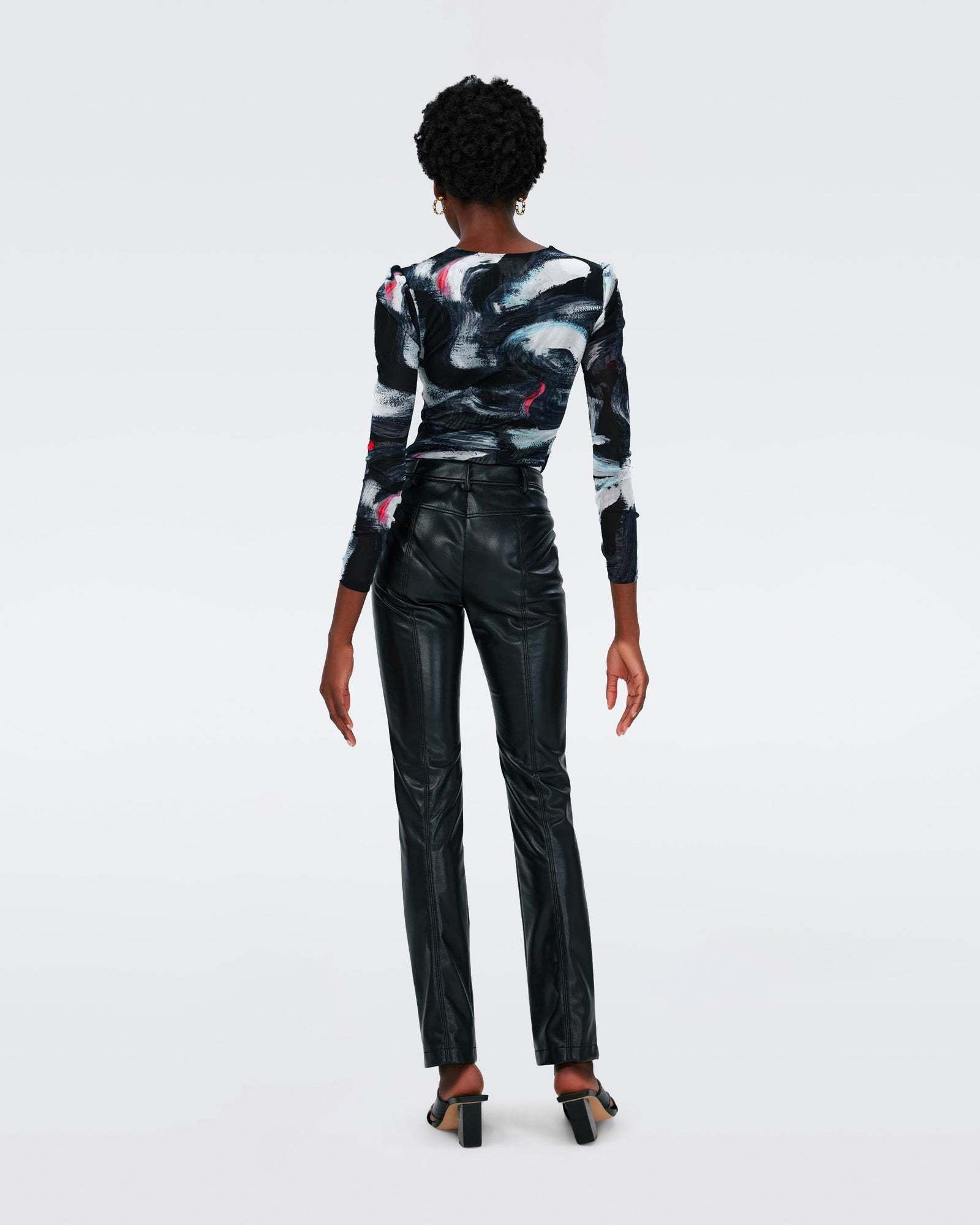 Shop Diane Von Furstenberg Costanza Mesh Bodysuit In Black