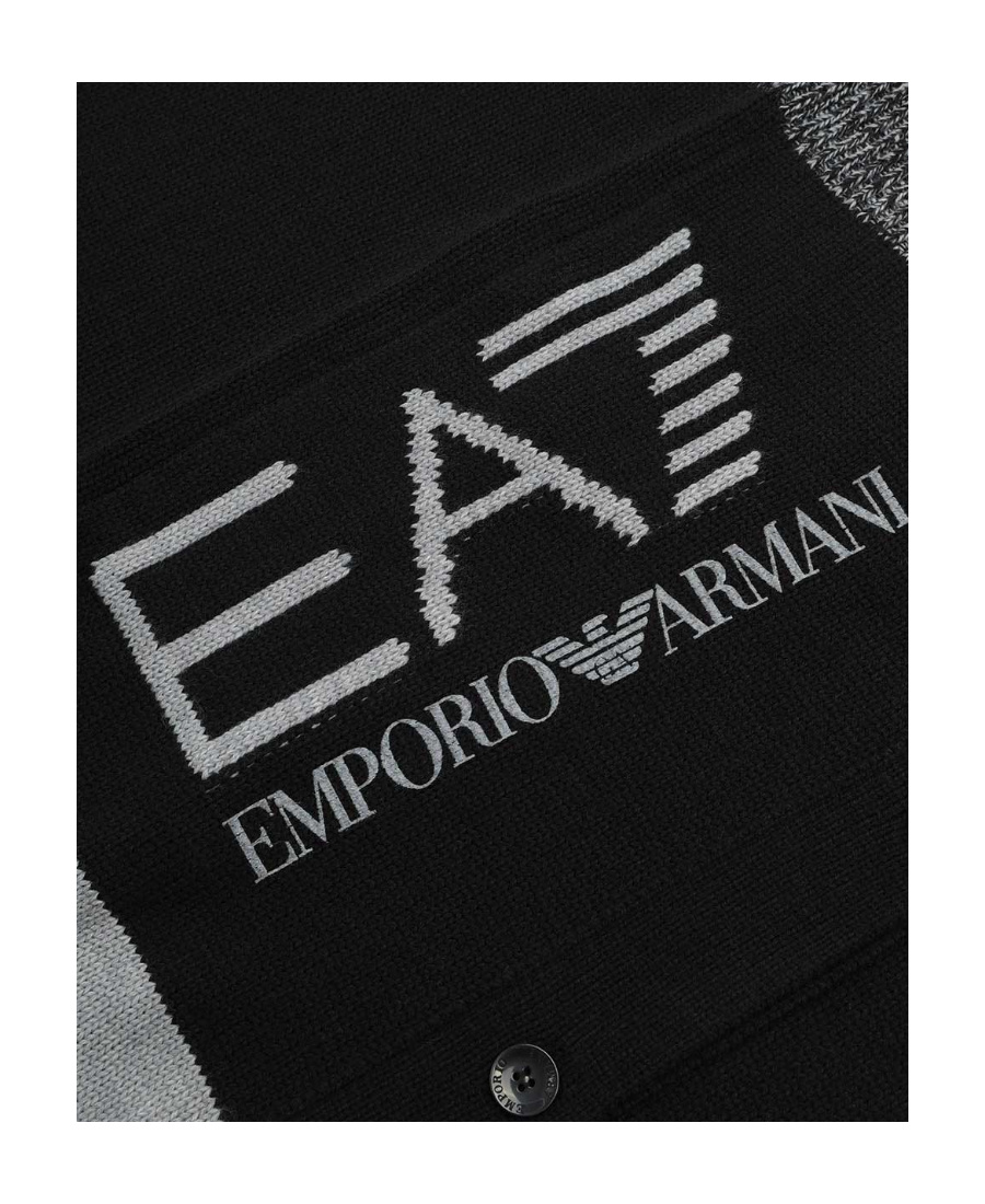 Ea7 Knitted Cardigan In Black