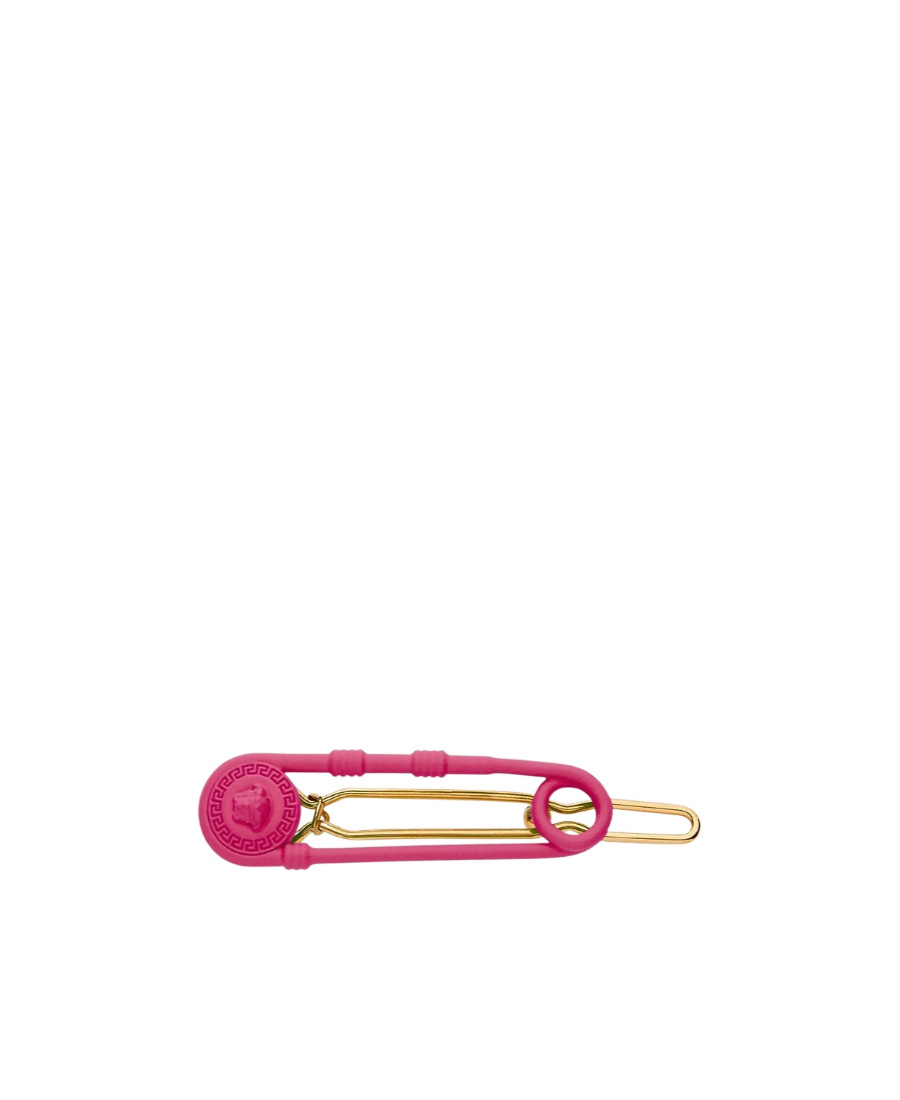 Versace Medusa-embellished Hair Clip In Pink