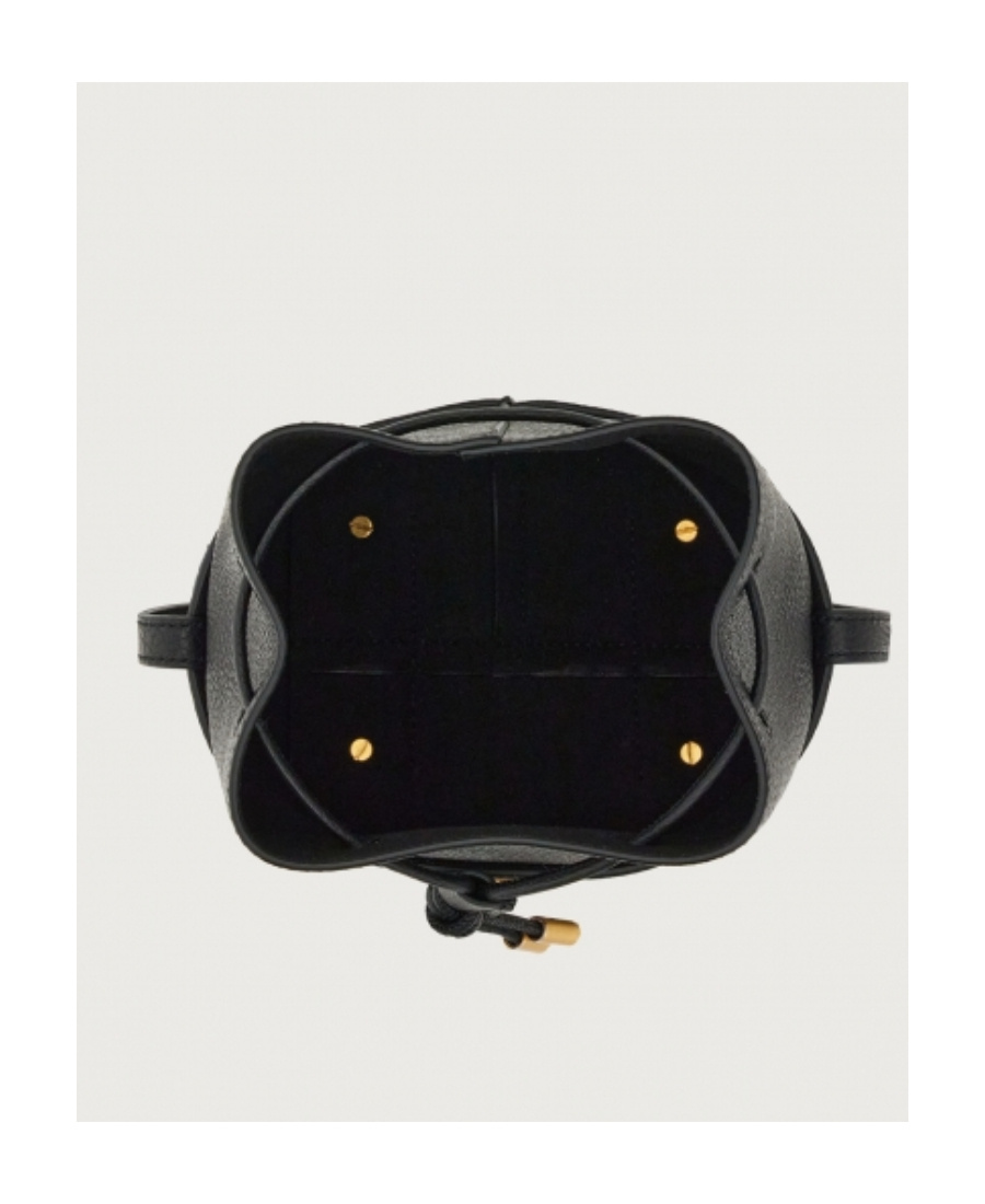 Shop Ferragamo Gancini Soft Bucket Bag In Black