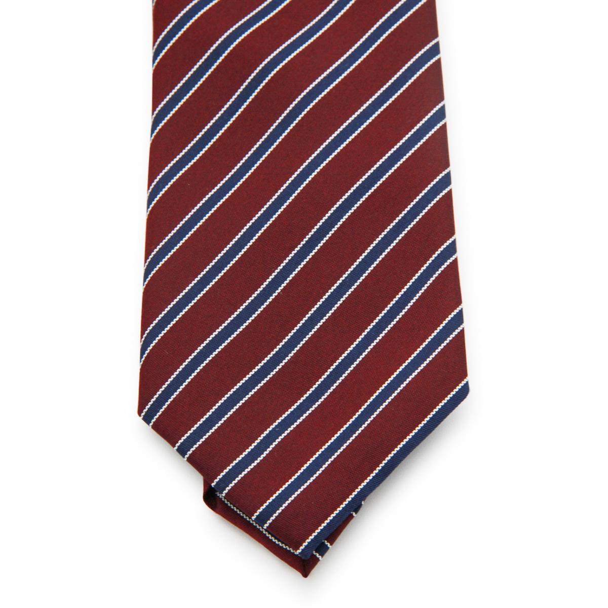 Zegna Striped Pattern Pointed Tip Ties In Red