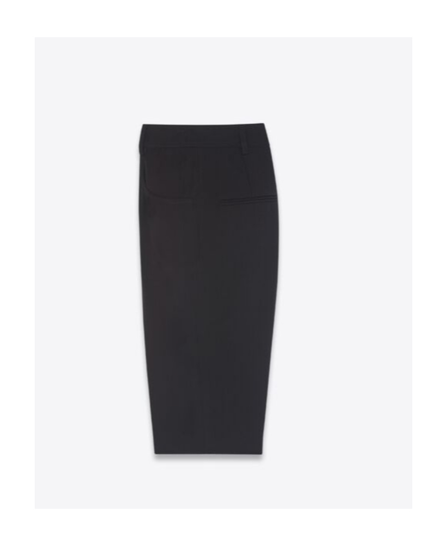 Saint Laurent High-waisted Knee-length Shorts In Black