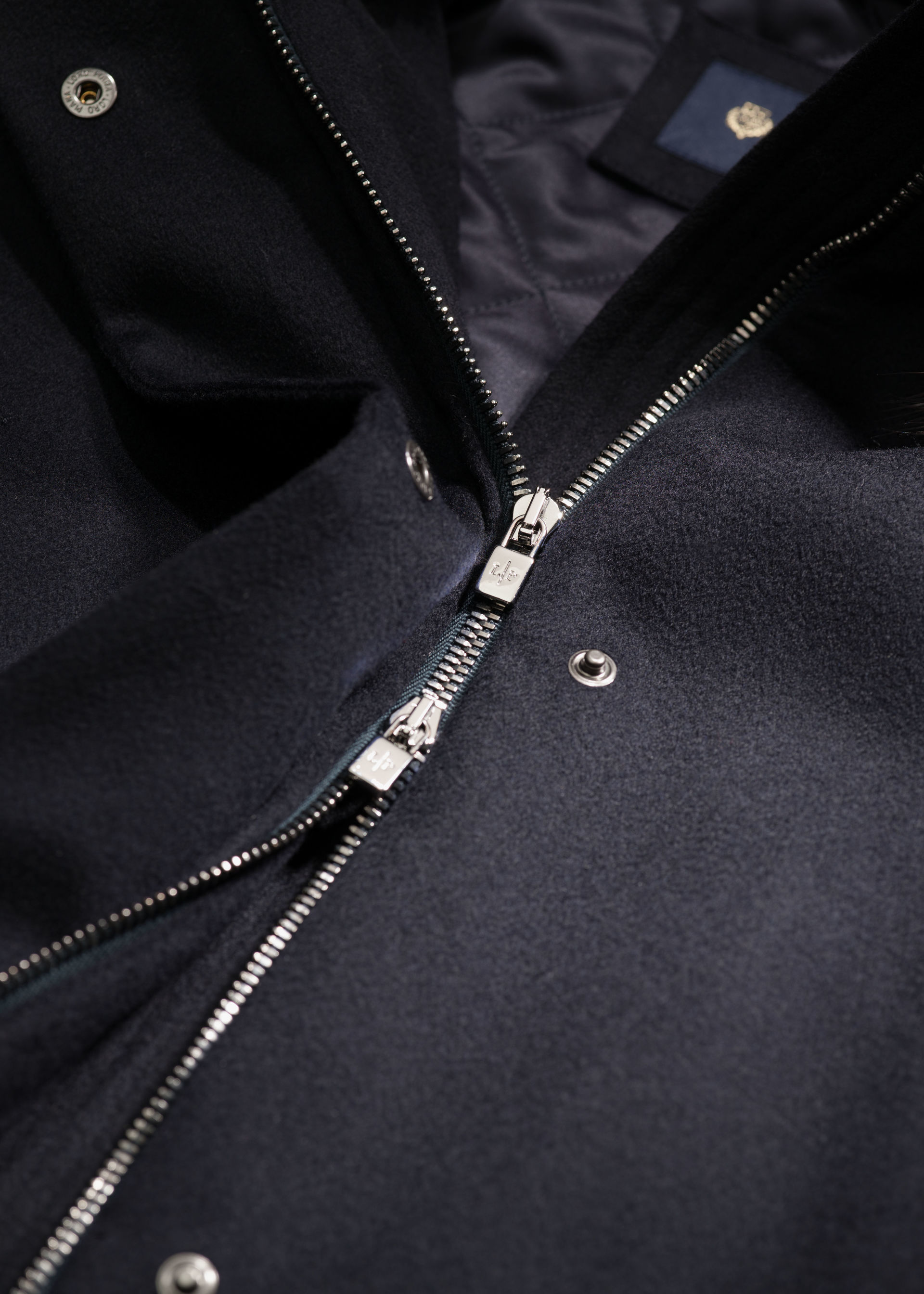 Loro Piana Icery Hooded Short Jacket In Navy Blue