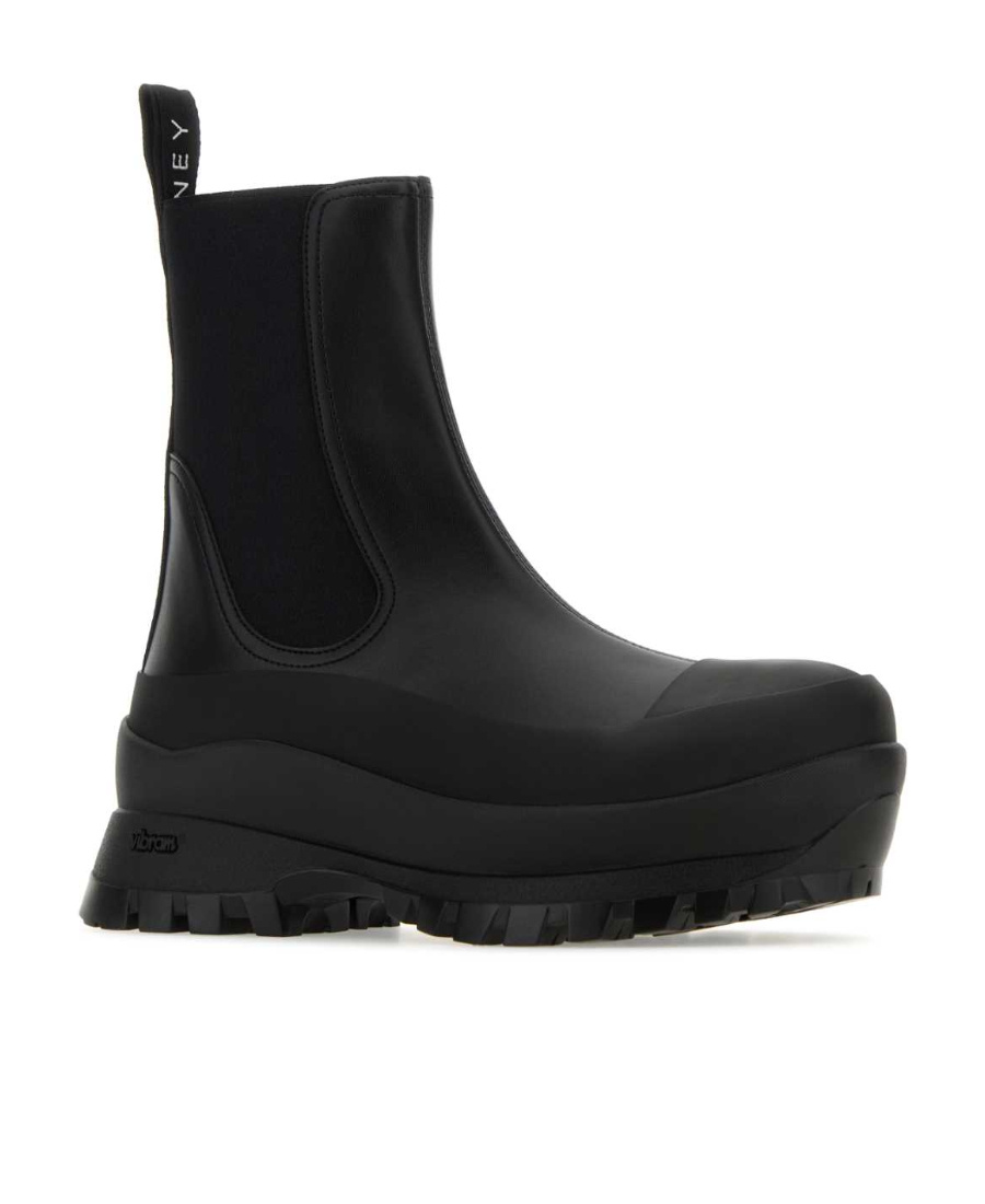 Stella Mccartney Trace Faux-leather Ankle Boots In Black