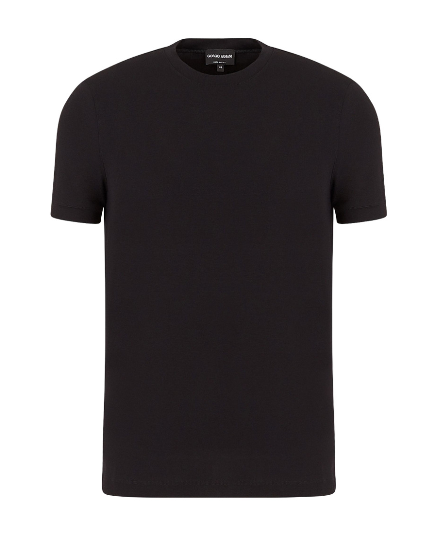 Giorgio Armani T-shirt With Round Neck And Short Sleeves In Black