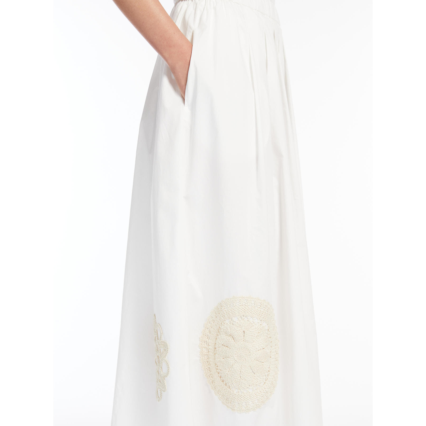 Weekend Max Mara Elastic Waist Skirt In White