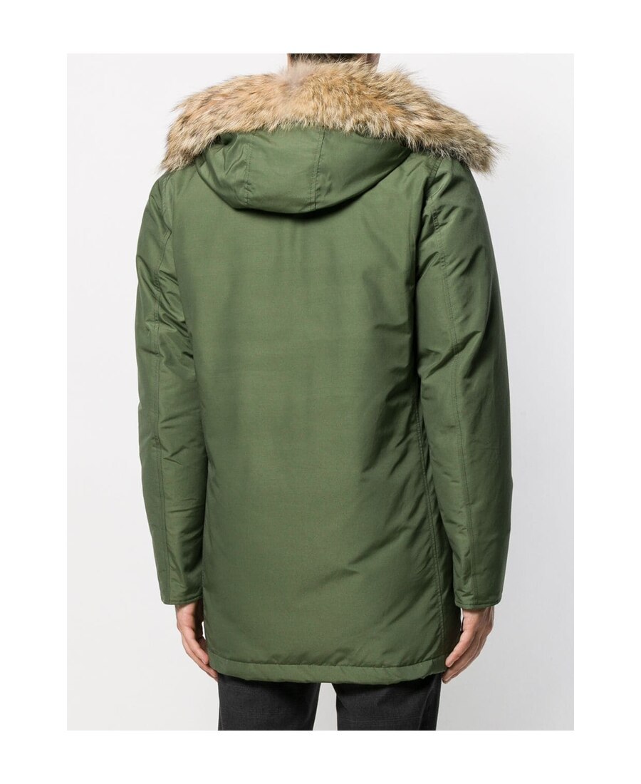 Woolrich Hooded Down Jacket In Green