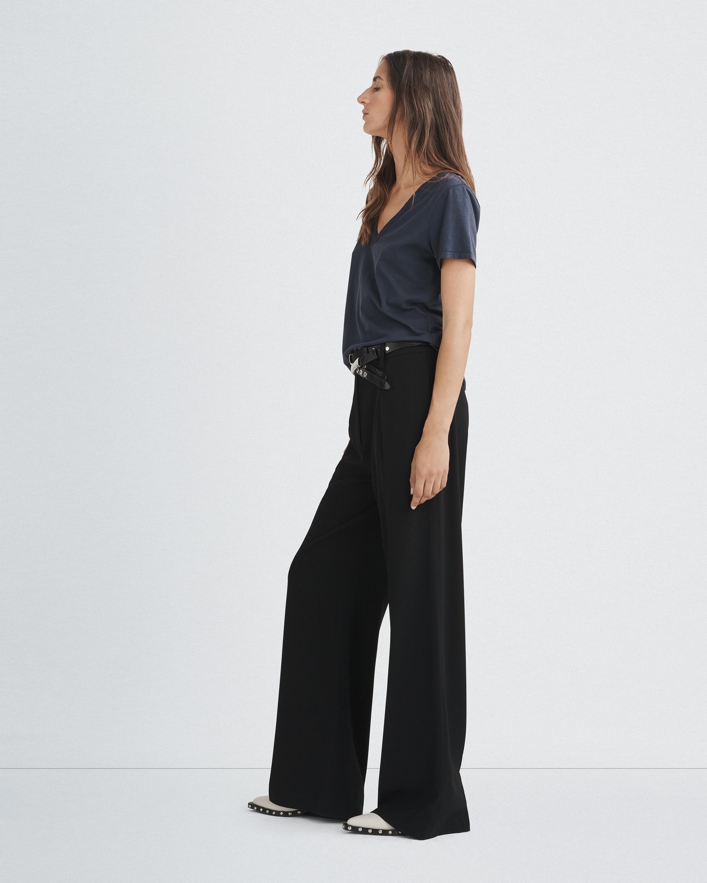 Rag & Bone The Slub V-neck Organic Pima Cotton T-shirt In Black