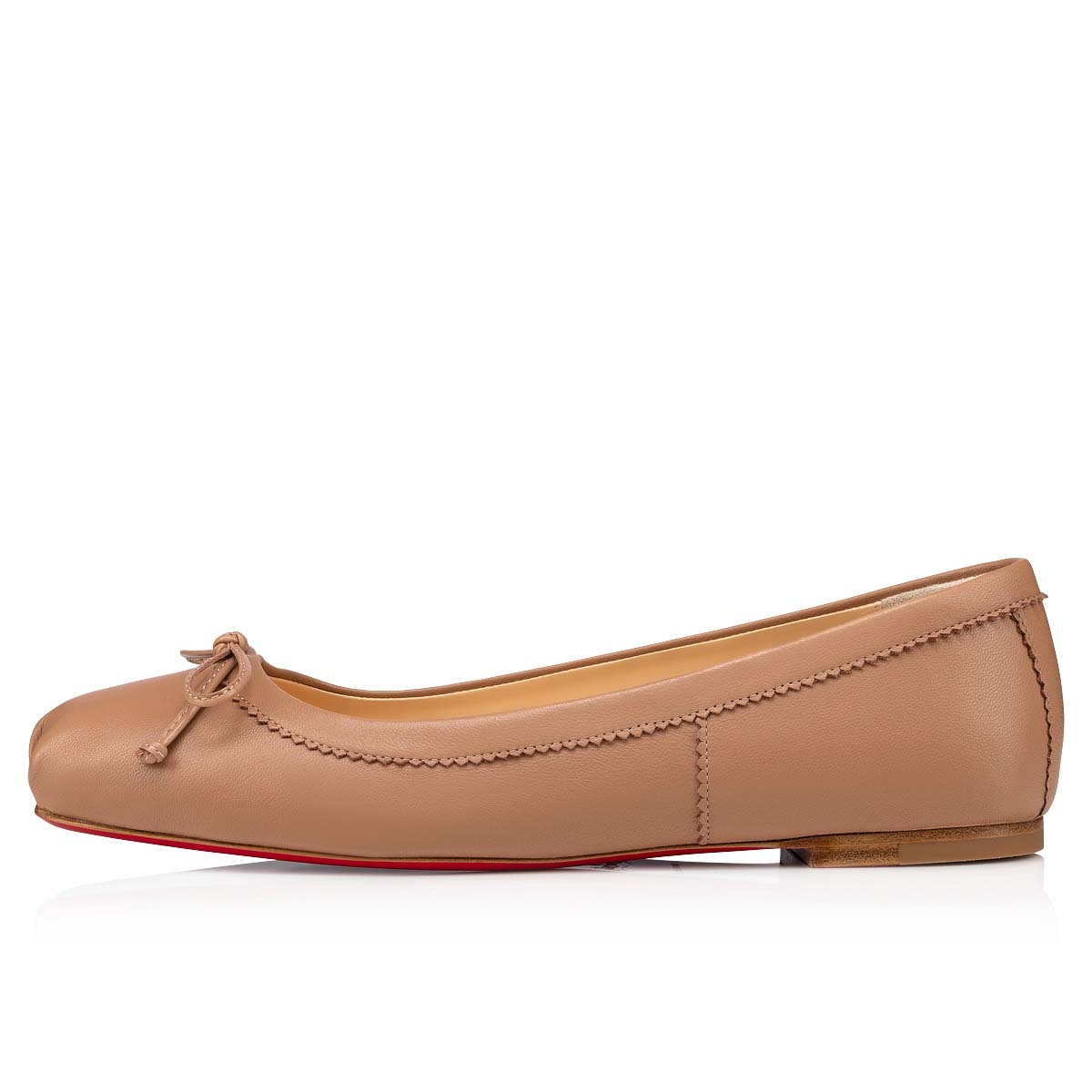 Christian Louboutin Mamadrague Leather Ballet Flats In Brown