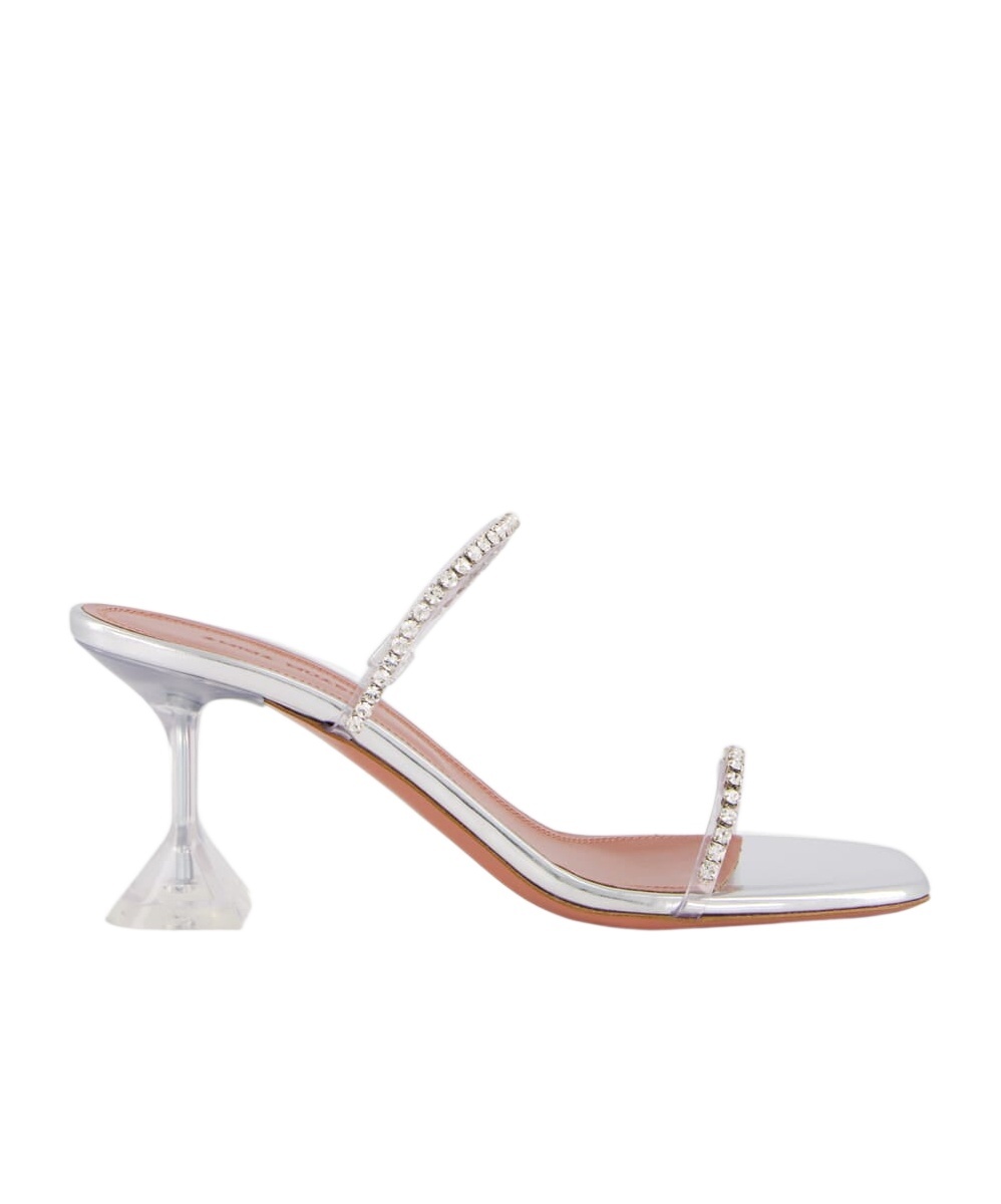 Shop Amina Muaddi Open-toed High-heeled Sandals In White