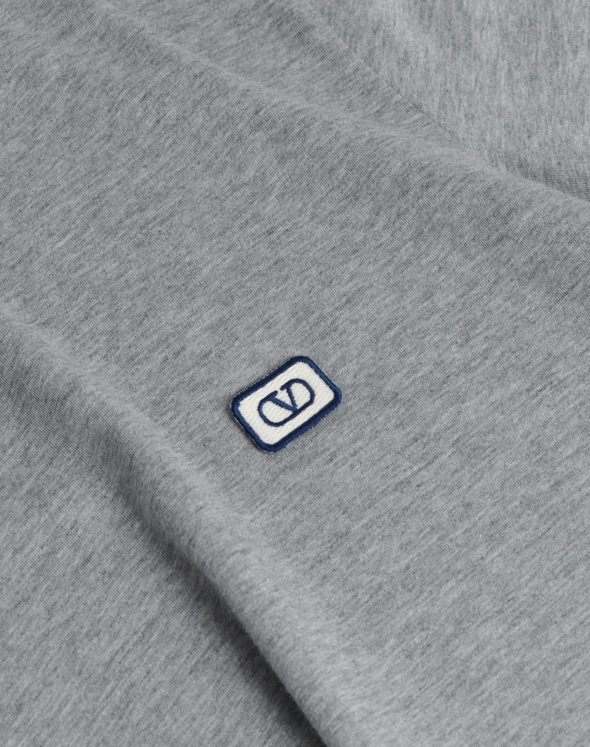 Valentino Vlogo Patch Crewneck T-shirt In Grey