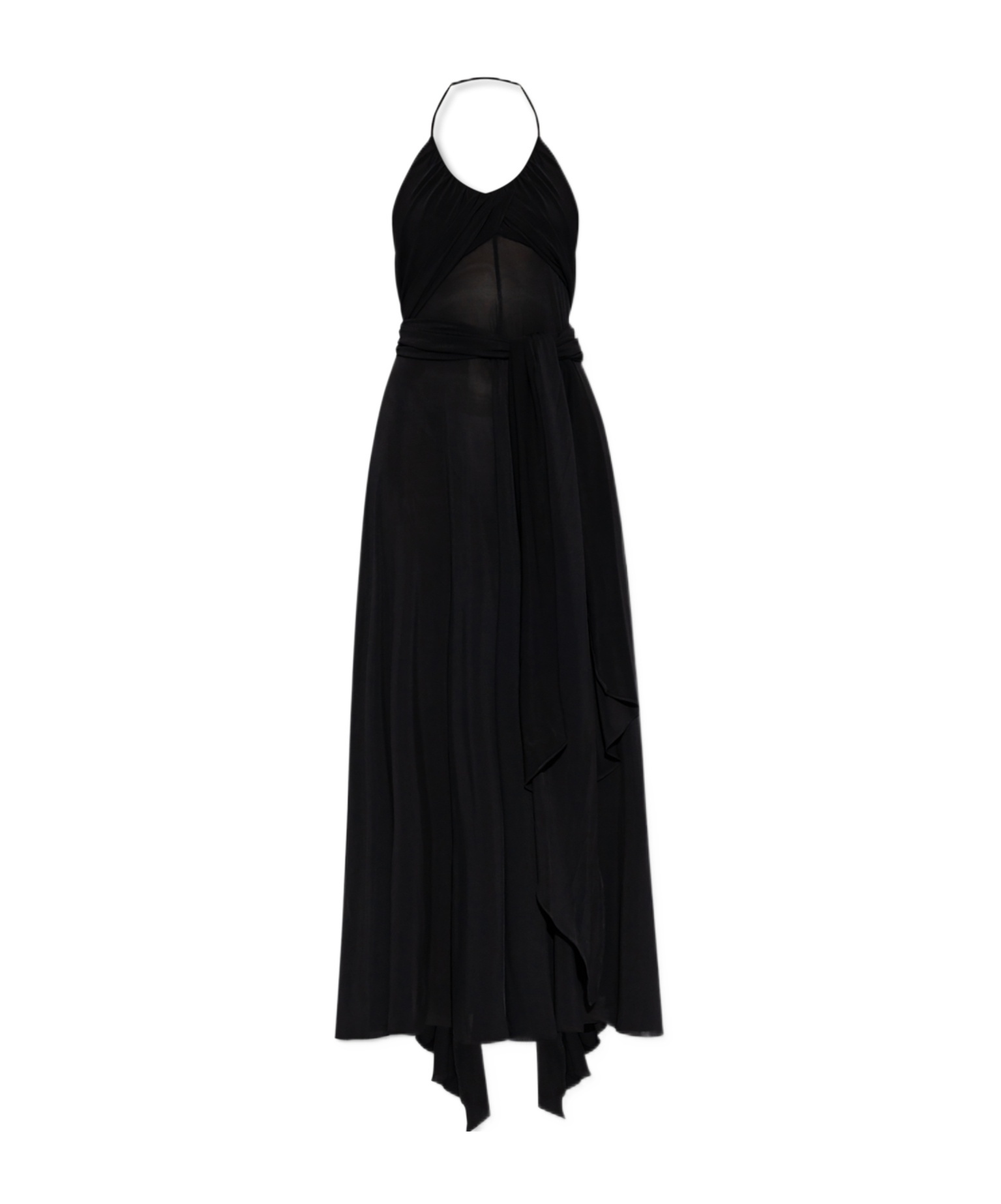Alaïa Womens Alaia Cross Halterneck Stretch-woven Maxi Dress In Black
