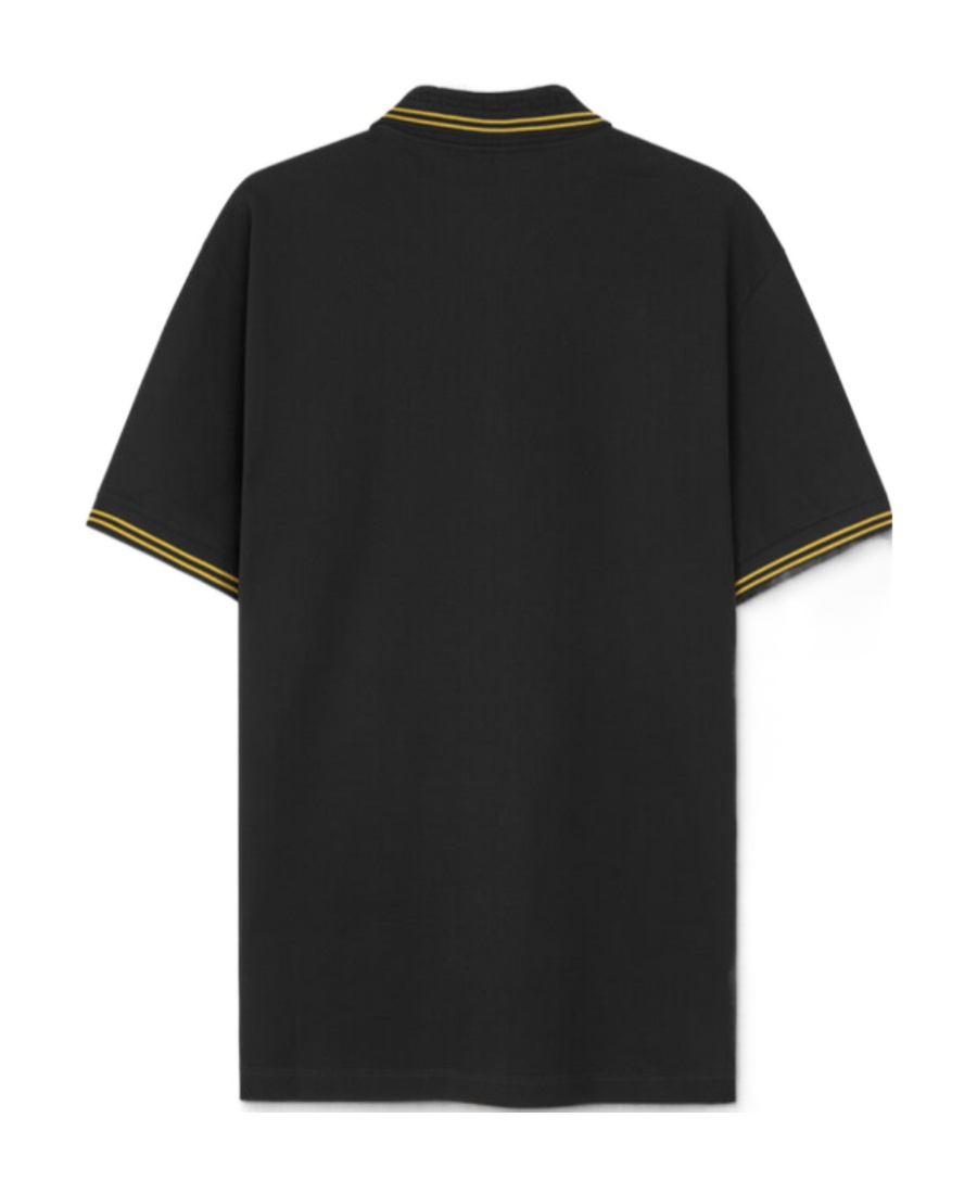 Shop Versace Medusa Head-embroidered Cotton Polo Shirt In Black