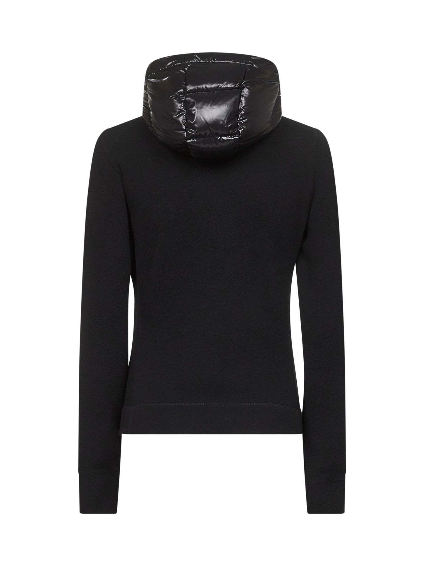 Moncler Hooded Long Sleeve Knitwear With Quilted Front In Multi